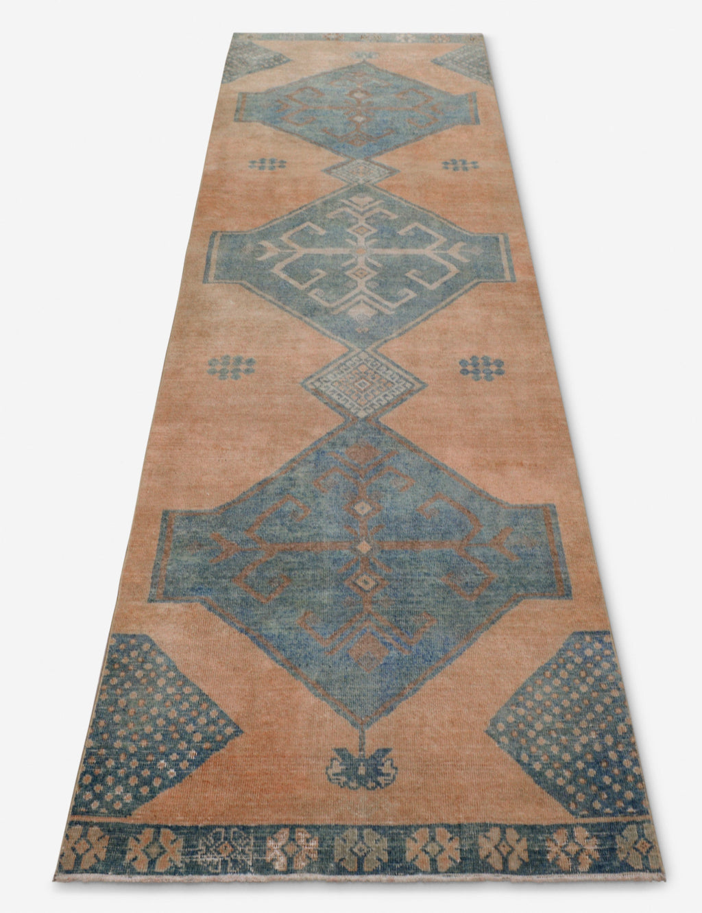 Lulu and Georgia - Vintage Turkish Hand - Knotted Wool Runner Rug No. 271, 3'2" x 11'8"