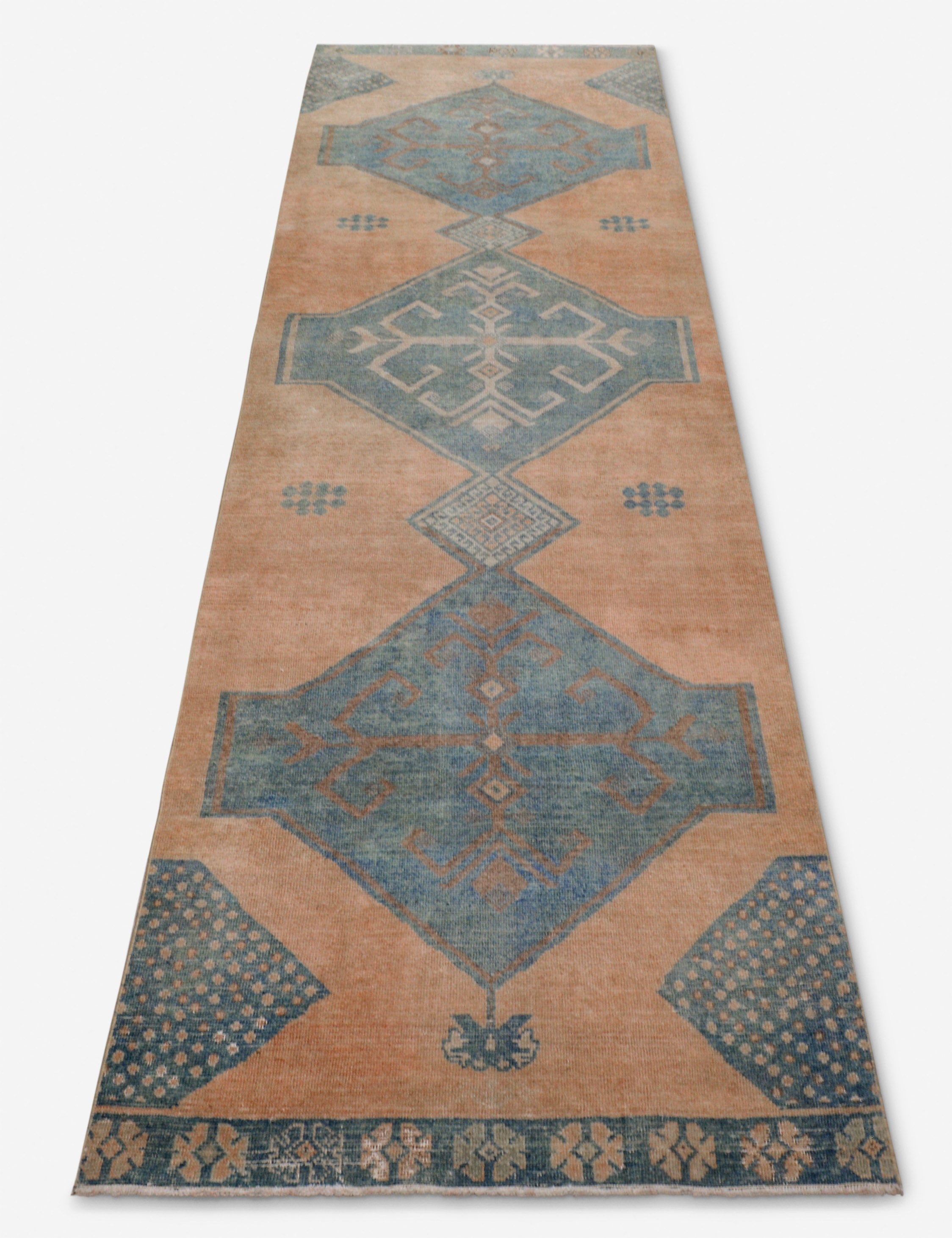 Lulu and Georgia - Vintage Turkish Hand - Knotted Wool Runner Rug No. 271, 3'2" x 11'8"
