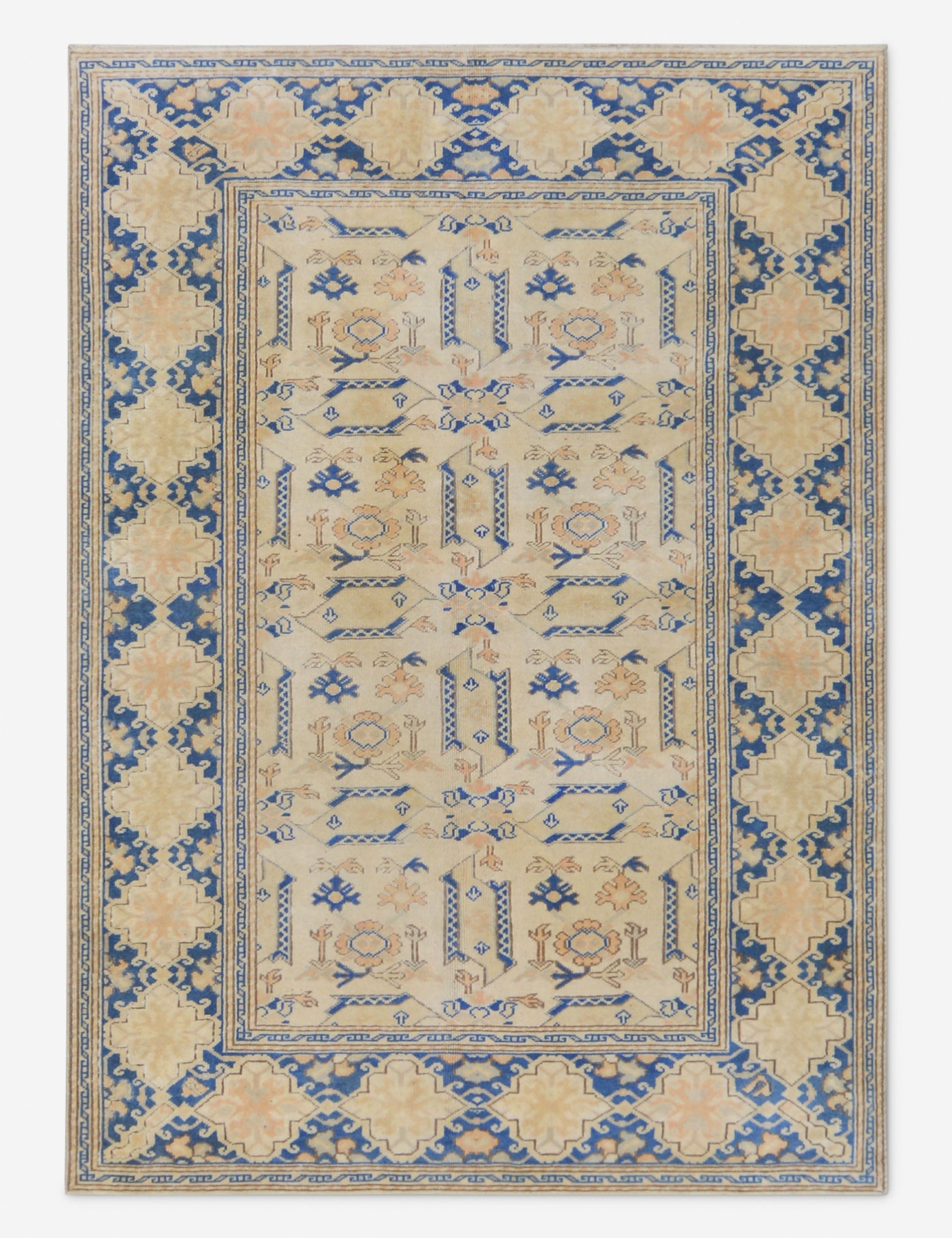 Lulu and Georgia - Vintage Turkish Hand - Knotted Wool Rug No. 425, 5' x 6'9"