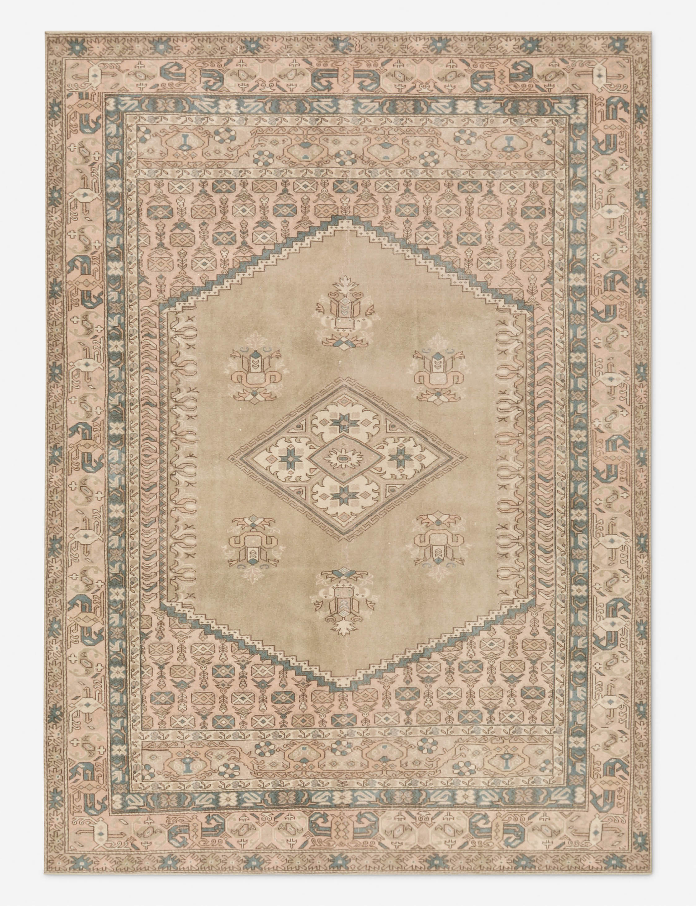 Lulu and Georgia - Vintage Turkish Hand - Knotted Wool Rug No. 419, 6'6" x 8'10"