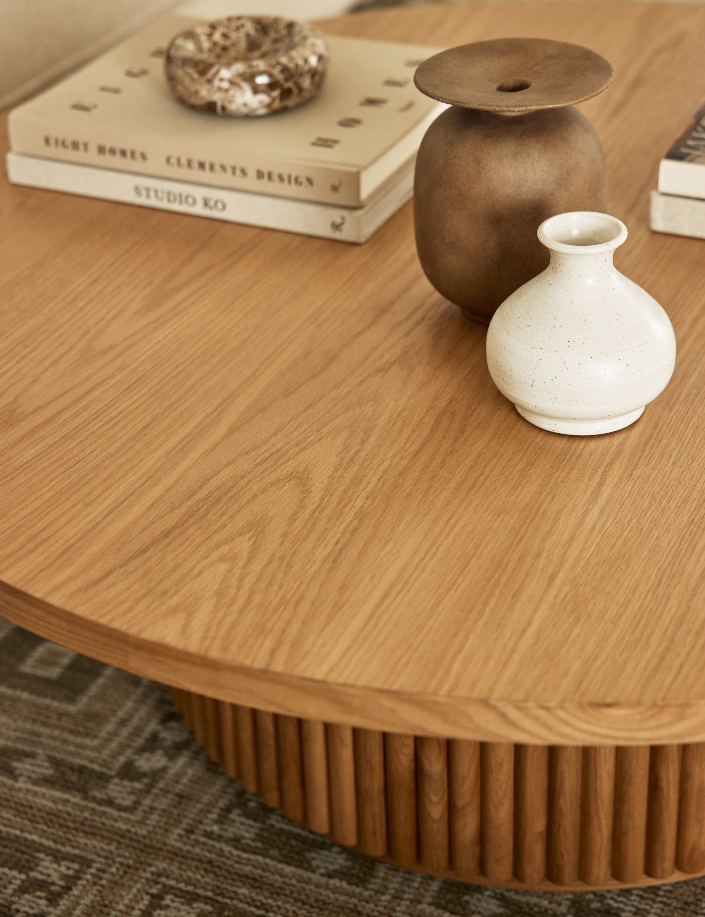 Lulu and Georgia - Open Box: Rutherford Round Coffee Table, Natural Oak
