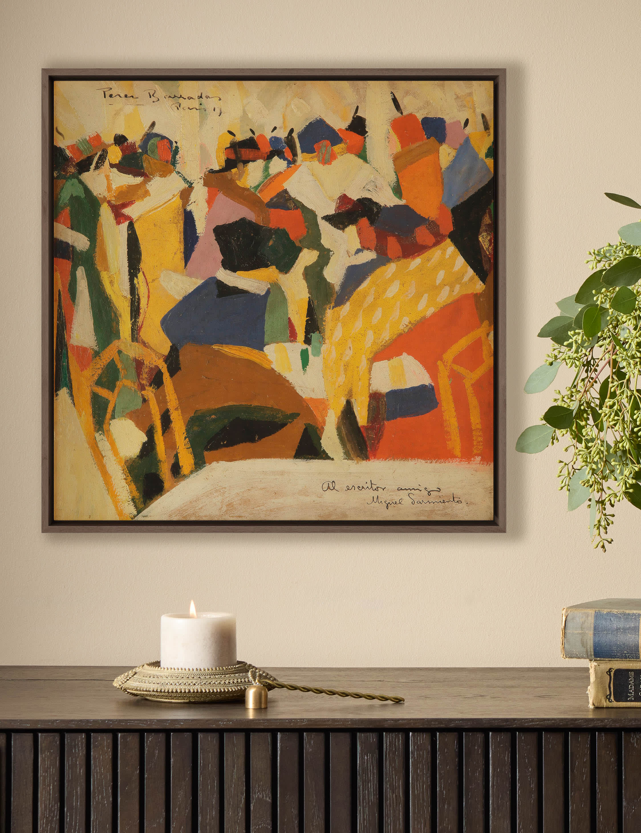 Lulu and Georgia - Composicion Vibracionista Wall Art by Rafael Barradas