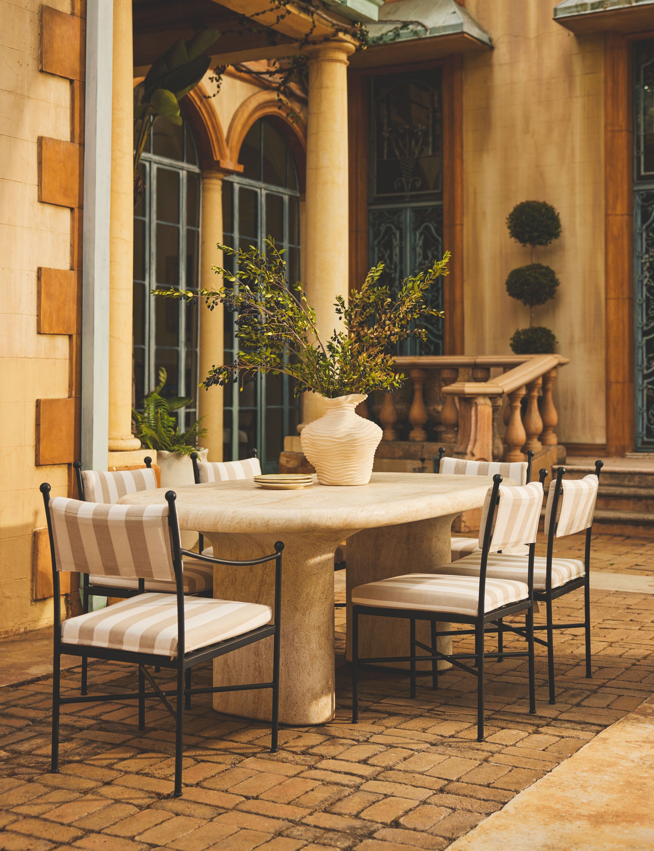 Lulu and Georgia - Leni Outdoor Dining Chair, Natural Stripe