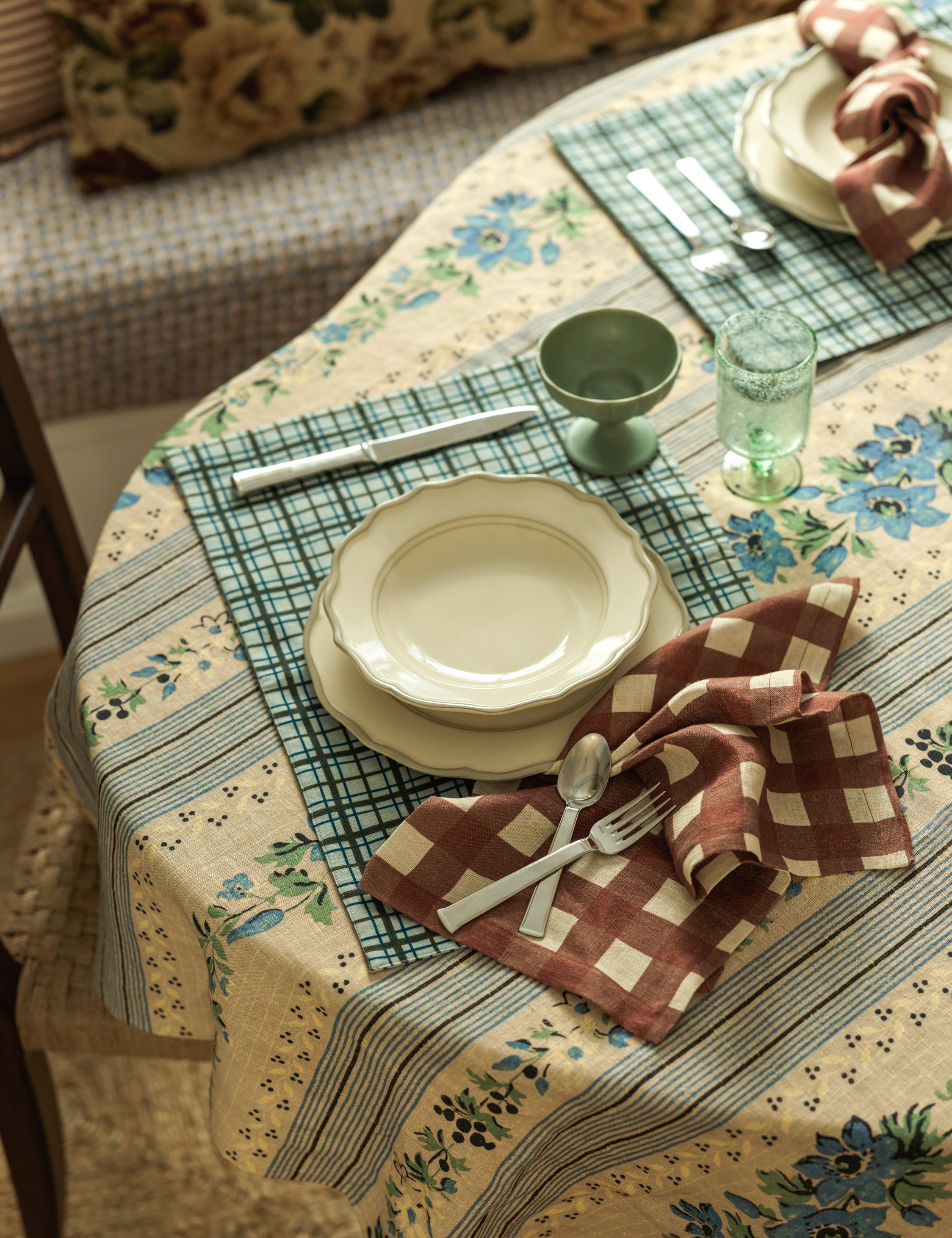 Lulu and Georgia - Golden Linen Tablecloth by Heidi Caillier