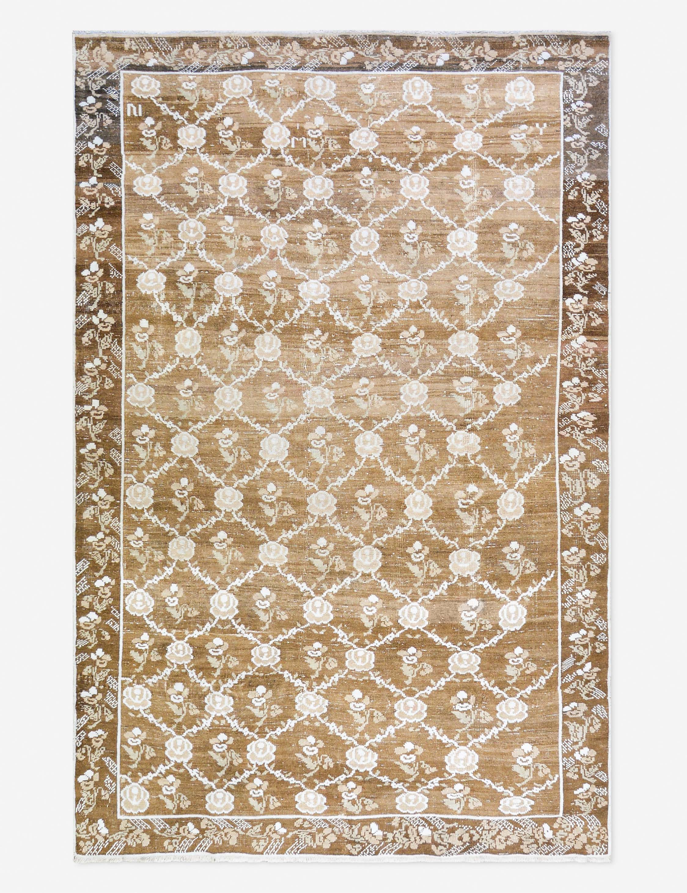 Lulu and Georgia - Vintage Turkish Hand - Knotted Wool Rug No. 463, 5' 9" x 9' 3"