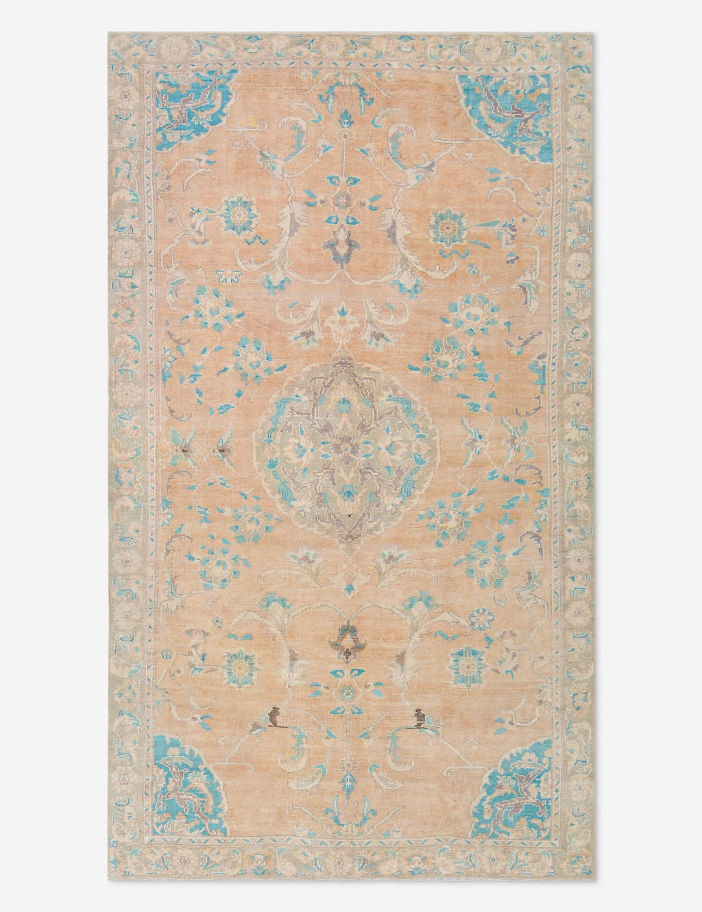 Lulu and Georgia - Vintage Turkish Hand - Knotted Wool Rug No. 464, 5' 6" x 9' 7"
