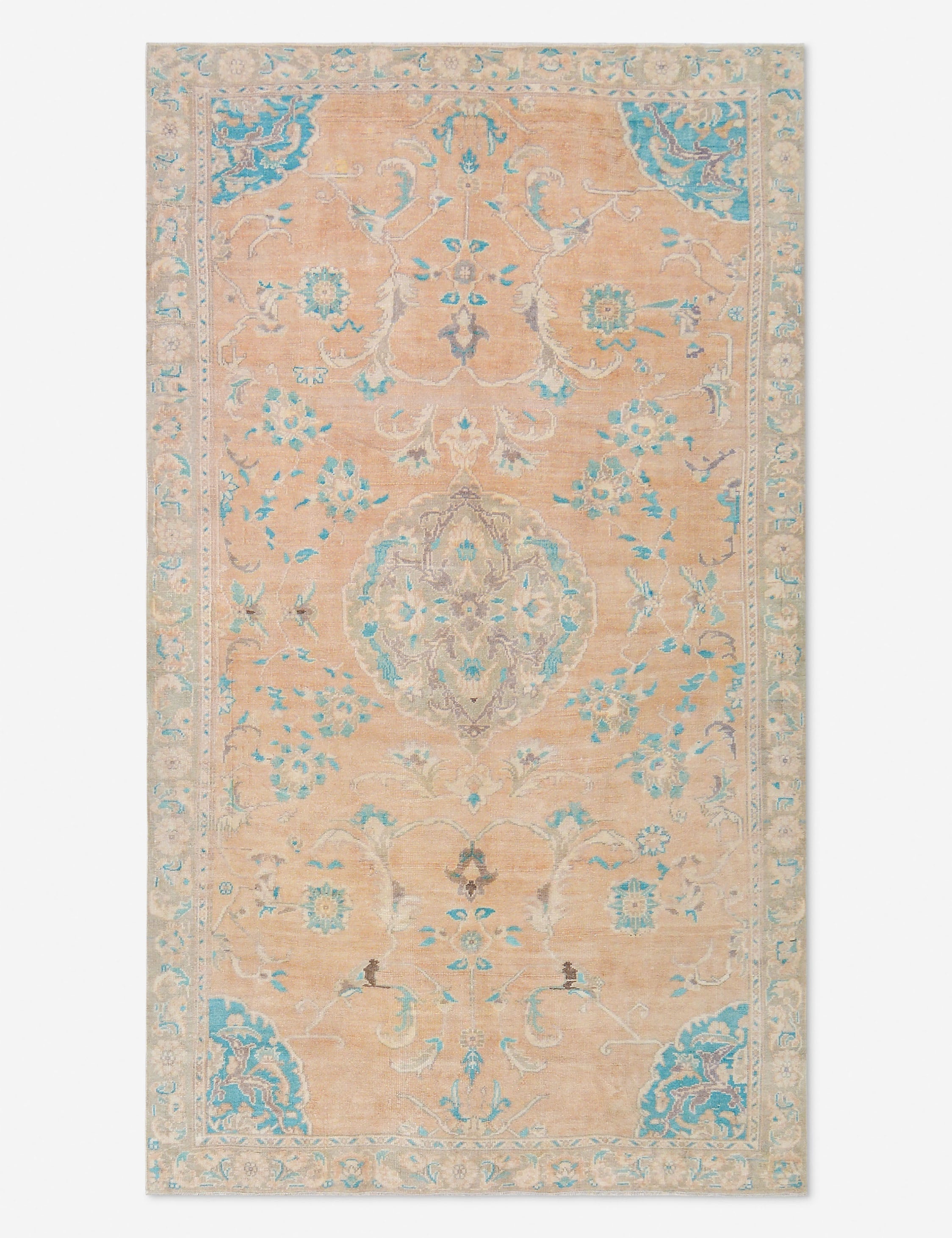 Lulu and Georgia - Vintage Turkish Hand - Knotted Wool Rug No. 464, 5' 6" x 9' 7"