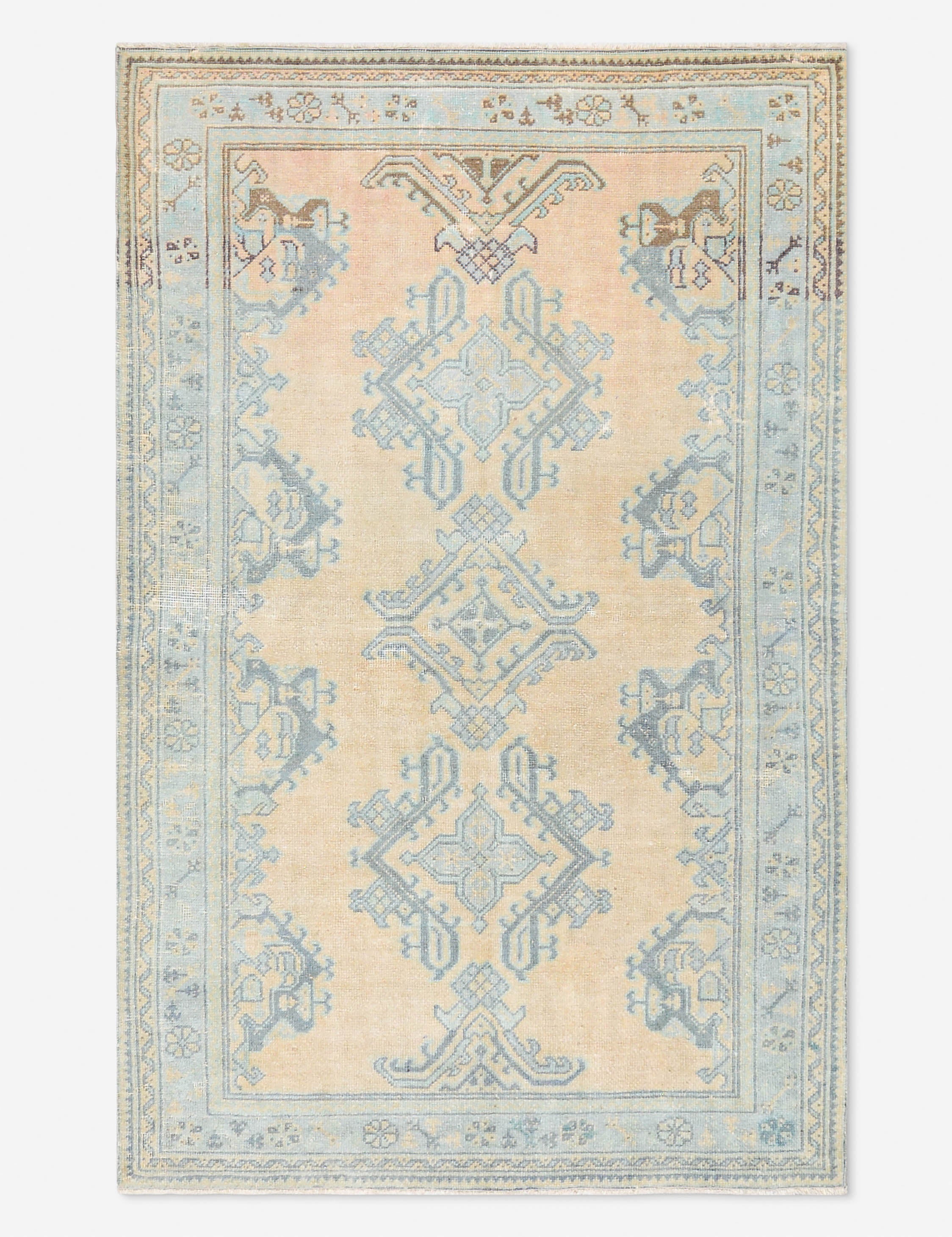 Lulu and Georgia - Vintage Turkish Hand - Knotted Wool Rug No. 465, 5' x 7' 6"