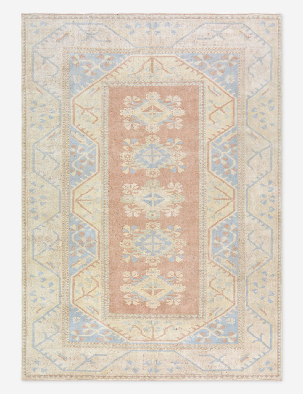 Lulu and Georgia - Vintage Turkish Hand - Knotted Wool Rug No. 467, 6' 4" x 9'