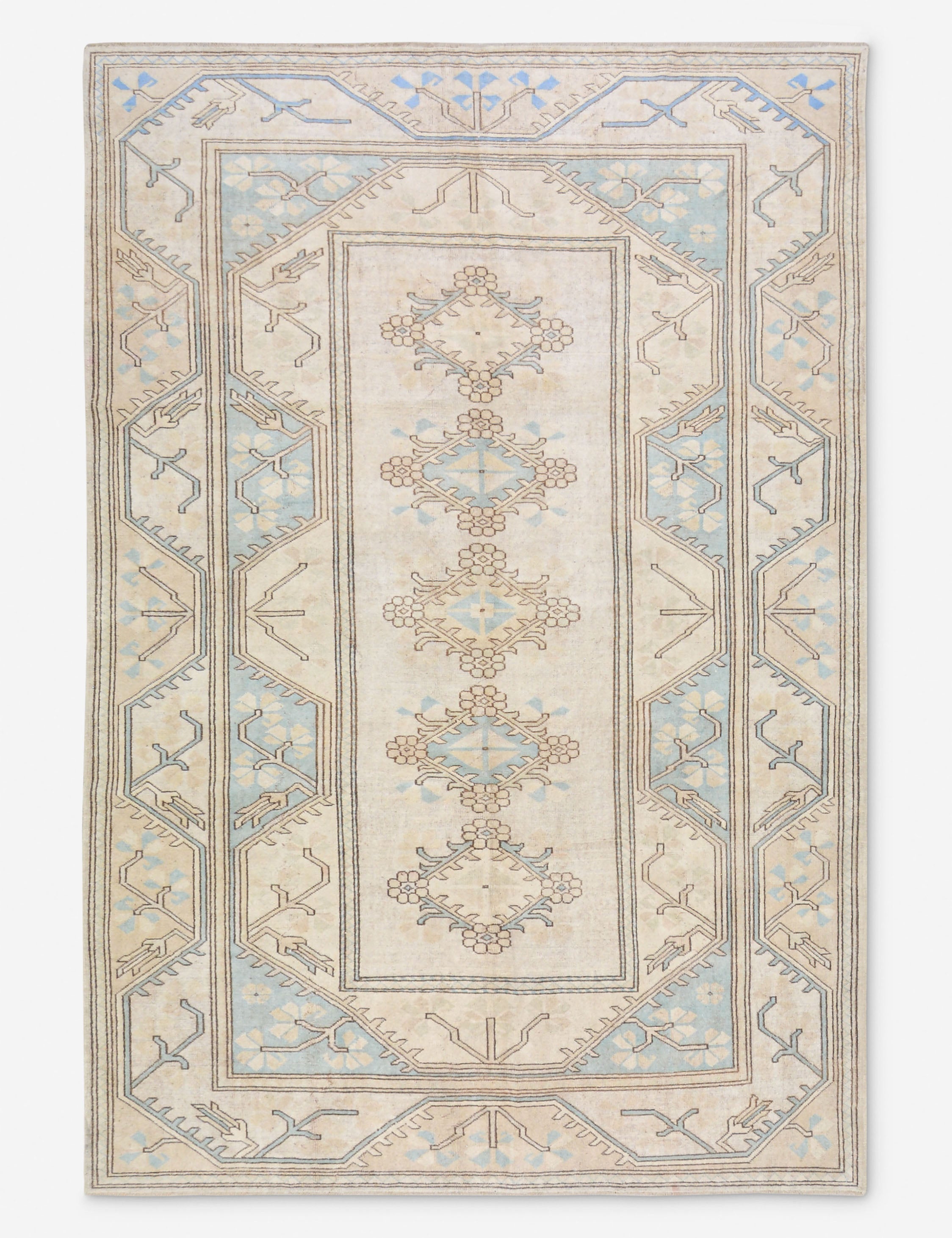 Lulu and Georgia - Vintage Turkish Hand - Knotted Wool Rug No. 469, 6' 5" x 9' 8"