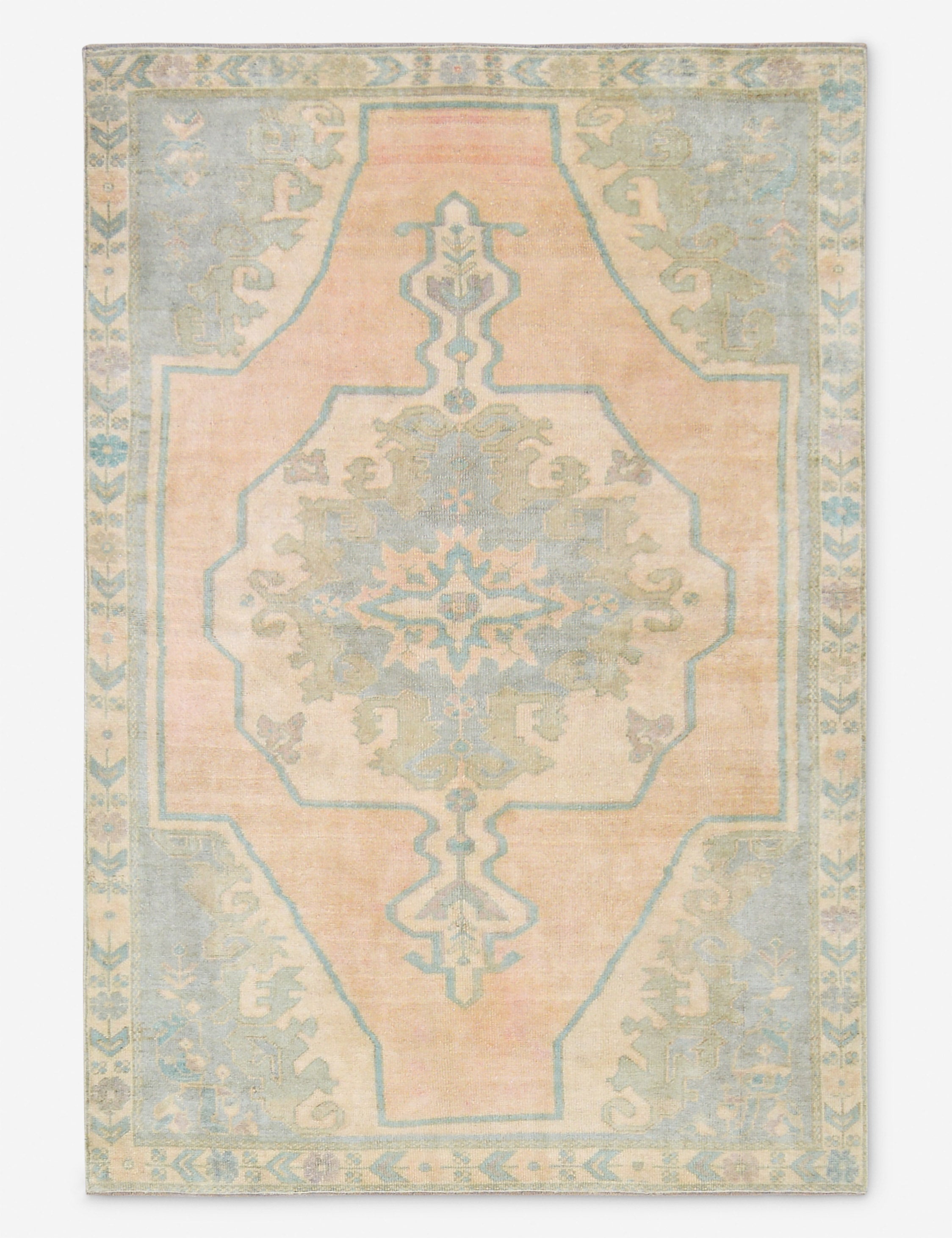 Lulu and Georgia - Vintage Turkish Hand - Knotted Wool Rug No. 471, 5' x 7' 5"