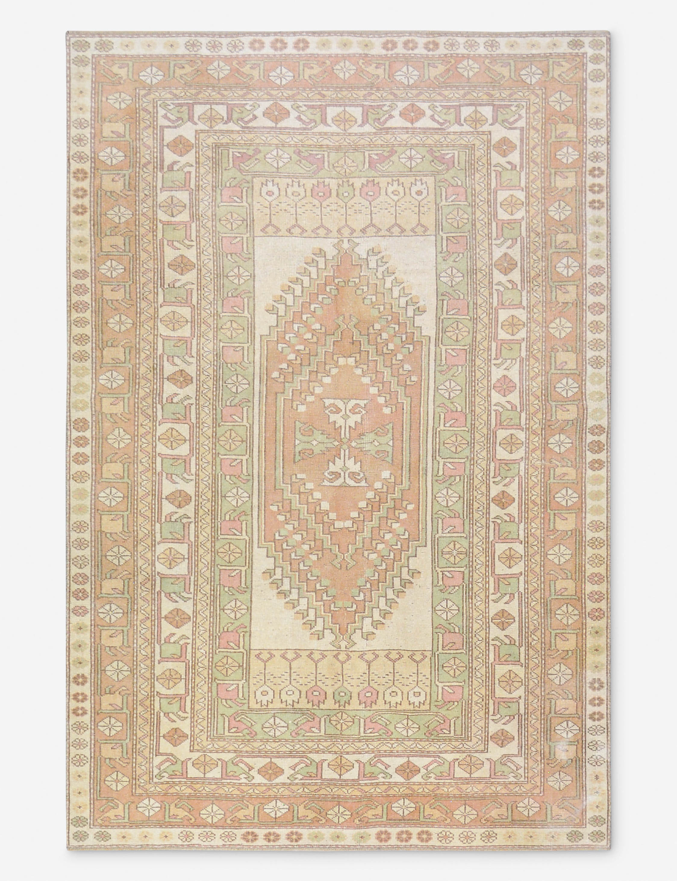 Lulu and Georgia - Vintage Turkish Hand - Knotted Wool Rug No. 474, 5' x 7' 4"