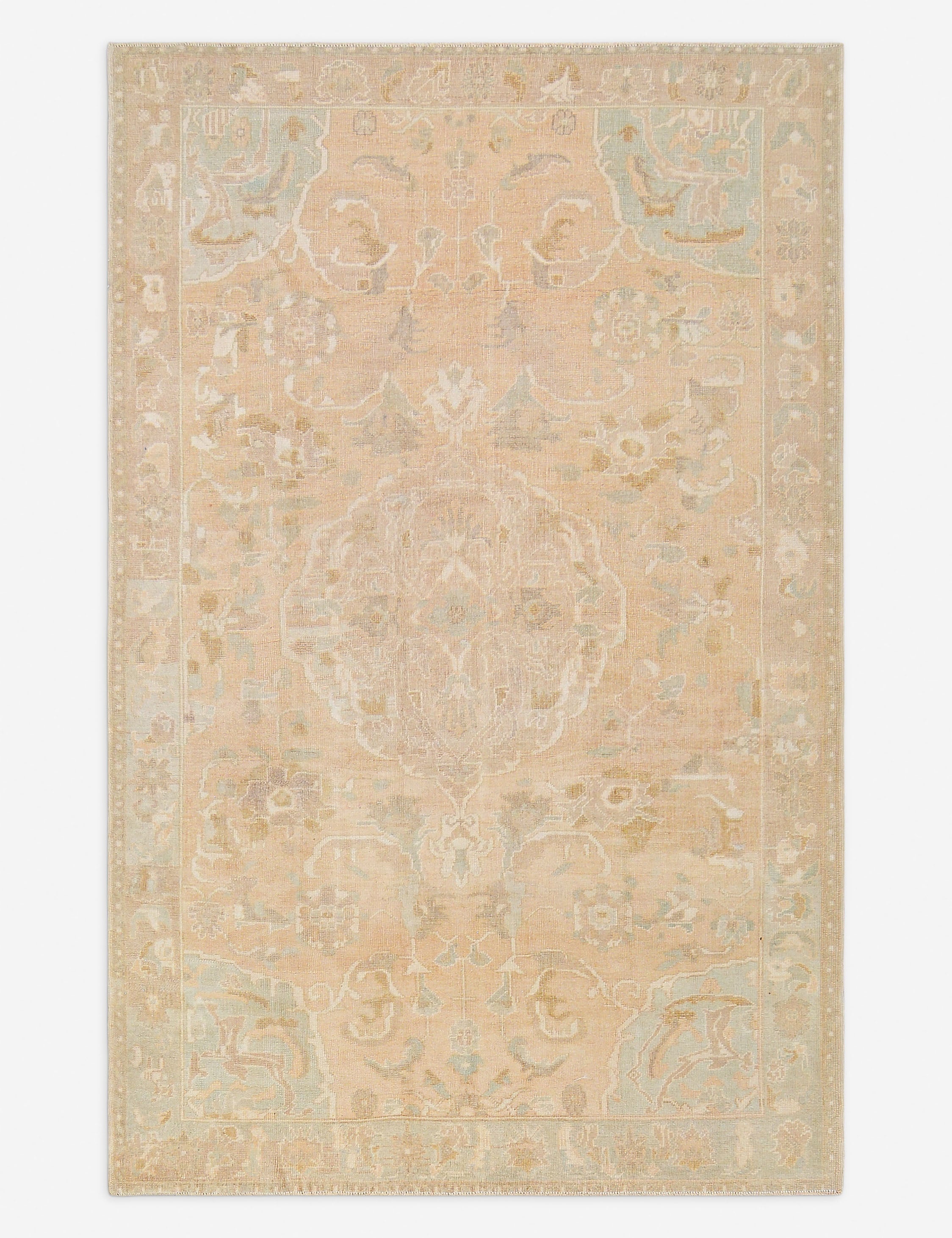 Lulu and Georgia - Vintage Turkish Hand - Knotted Wool Rug No. 481, 6' x 9' 1"