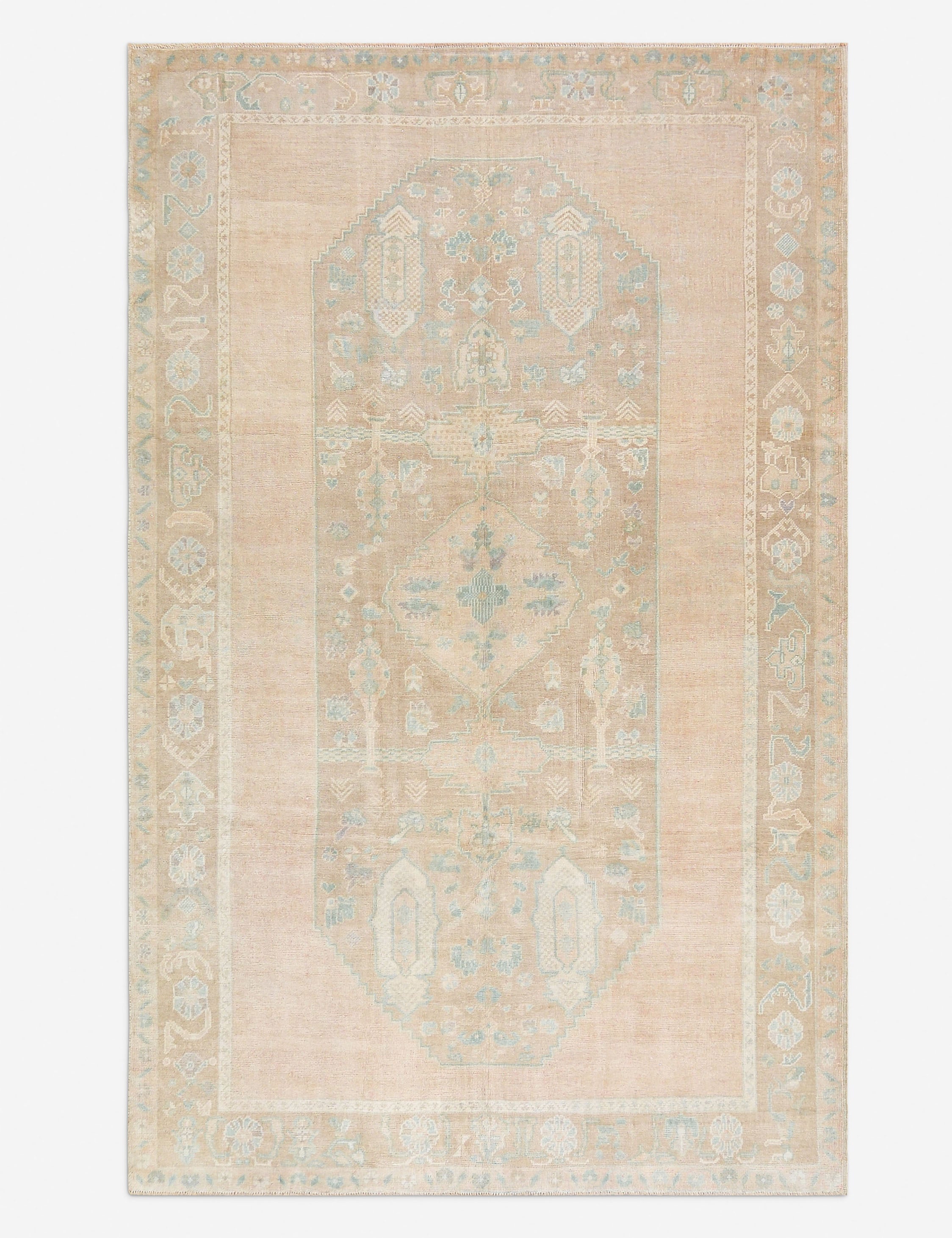 Lulu and Georgia - Vintage Turkish Hand - Knotted Wool Rug No. 482, 6' 1" x 9' 8"