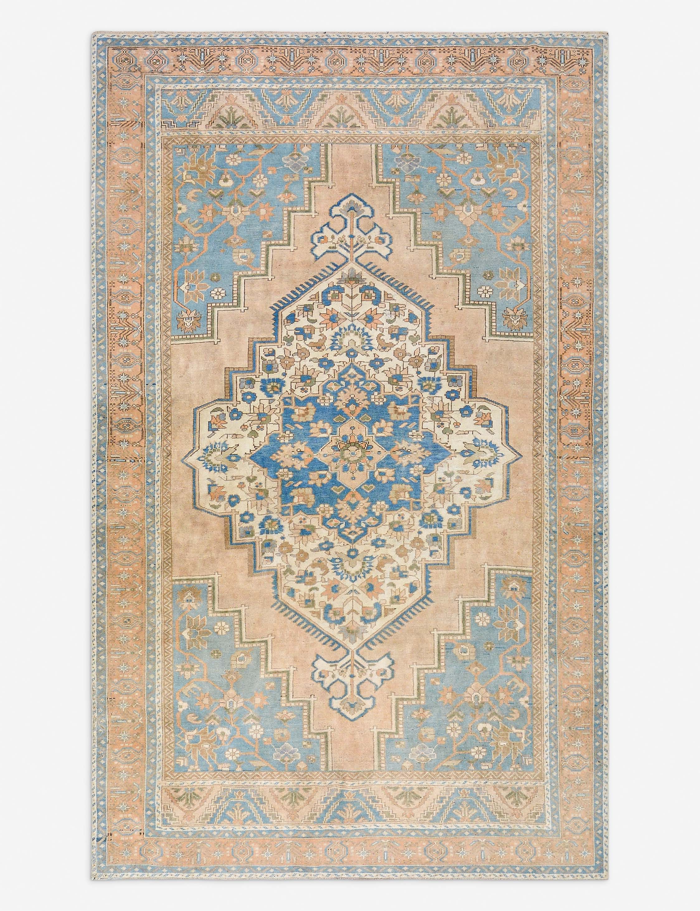 Lulu and Georgia - Vintage Turkish Hand - Knotted Wool Rug No. 483, 6' 5" x 10' 6"