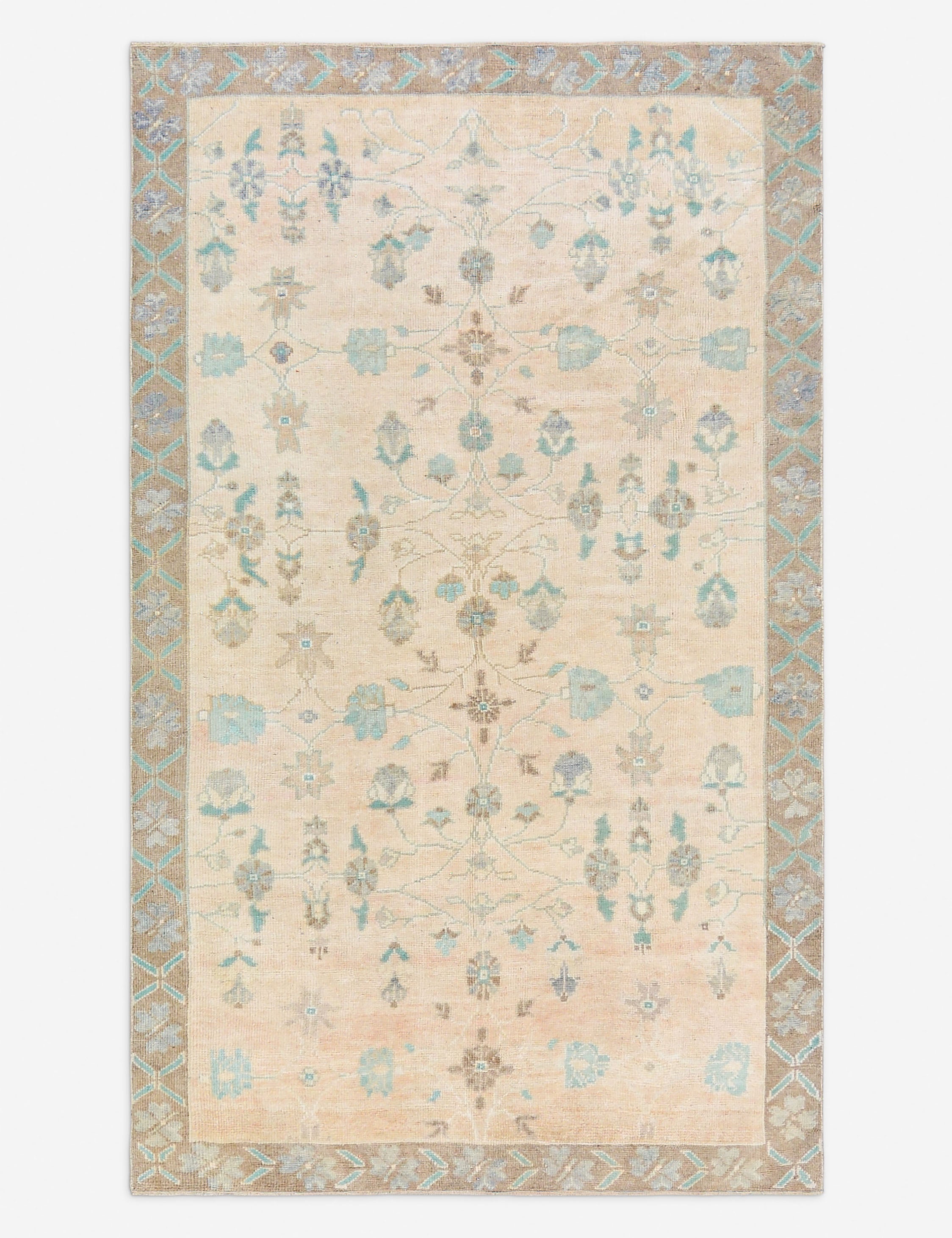 Lulu and Georgia - Vintage Turkish Hand - Knotted Wool Rug No. 484, 4' 4" x 7' 4"