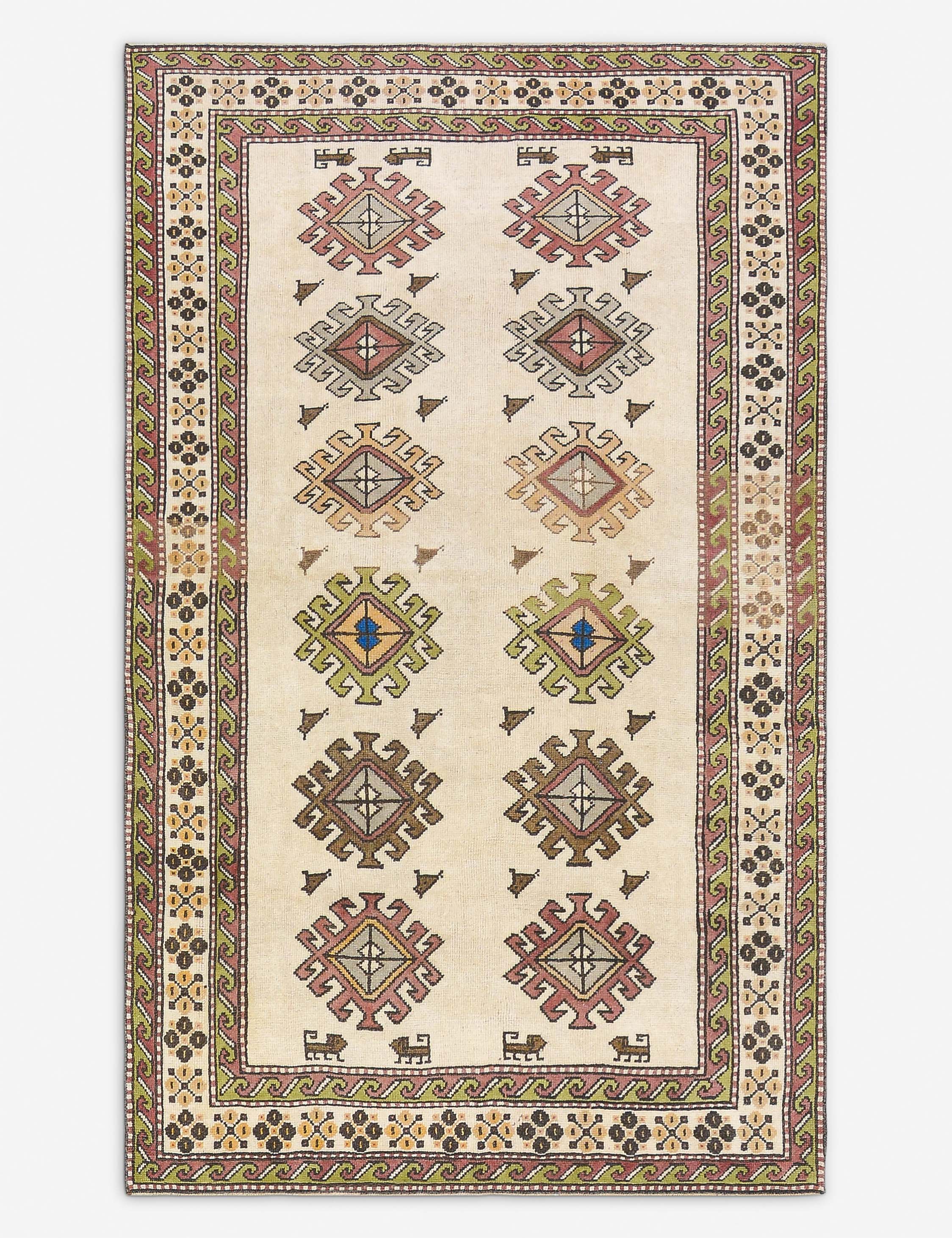 Lulu and Georgia - Vintage Turkish Hand - Knotted Wool Rug No. 485, 5' x 8' 3"