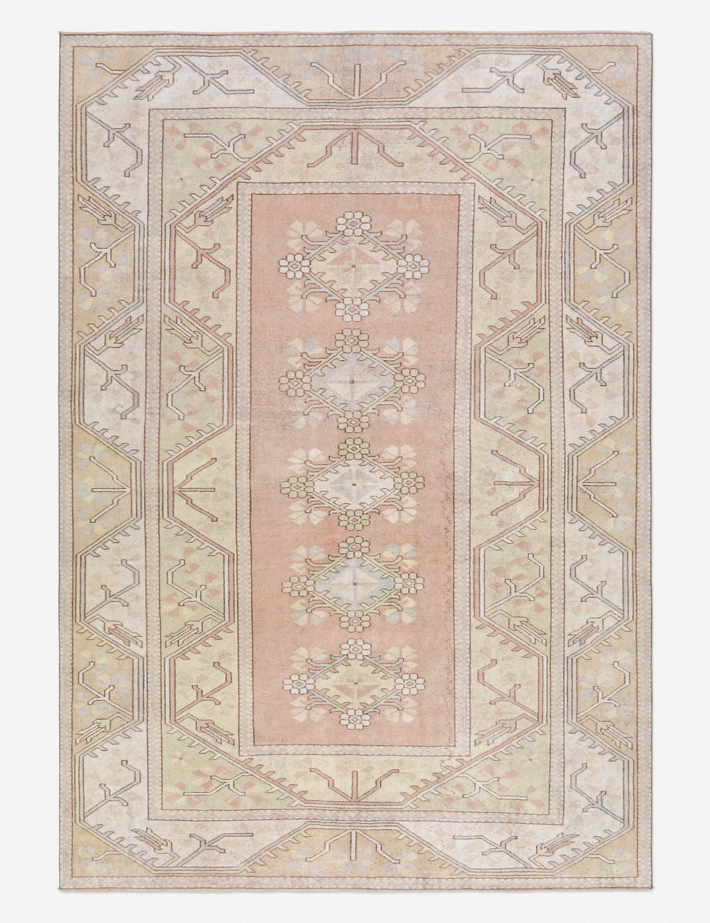 Lulu and Georgia - Vintage Turkish Hand - Knotted Wool Rug No. 486, 6' 5" x 9' 4"