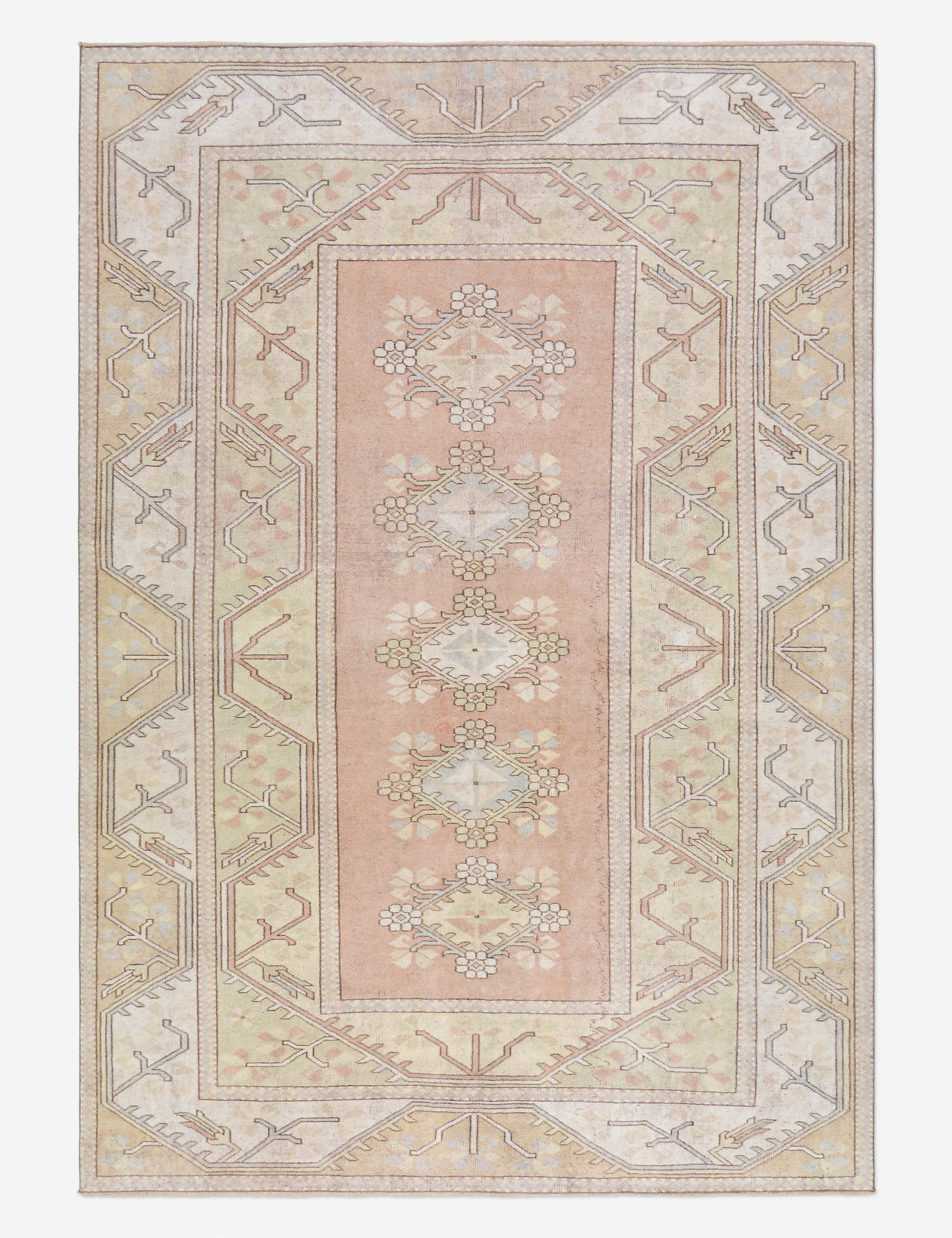 Lulu and Georgia - Vintage Turkish Hand - Knotted Wool Rug No. 486, 6' 5" x 9' 4"