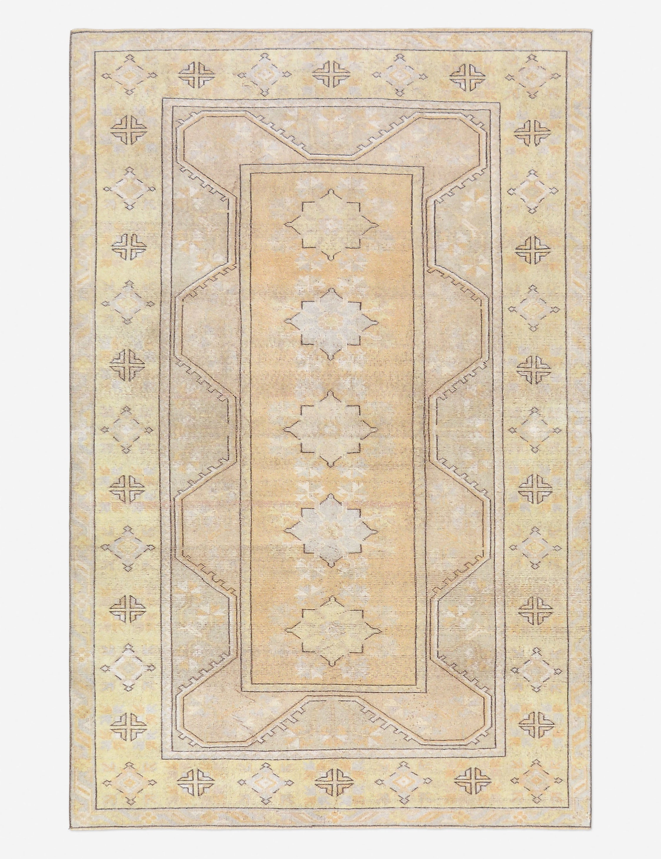 Lulu and Georgia - Vintage Turkish Hand - Knotted Wool Rug No. 487, 5' 1" x 7' 10"