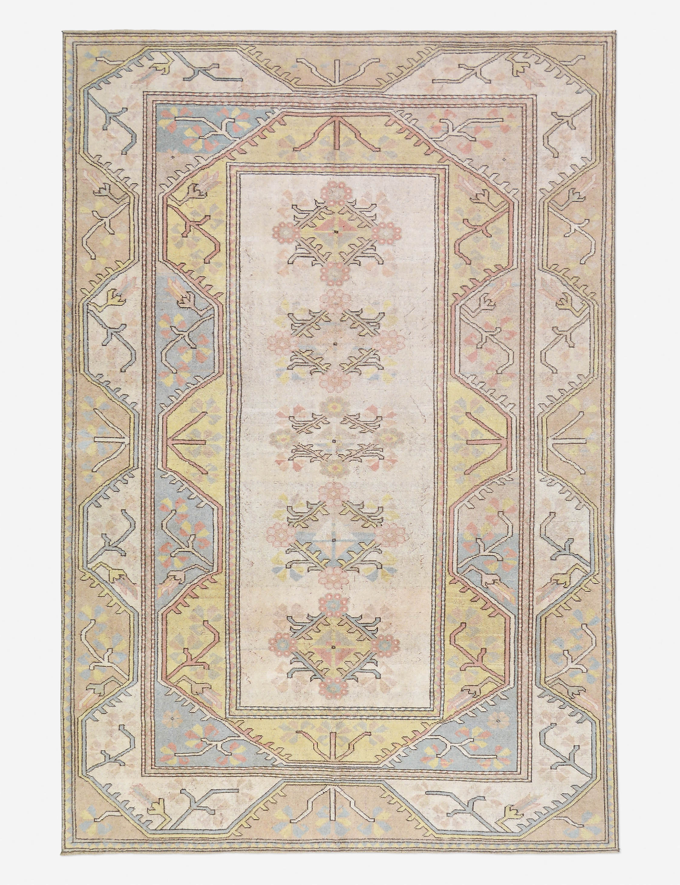 Lulu and Georgia - Vintage Turkish Hand - Knotted Wool Rug No. 489, 6' 4" x 9' 4"
