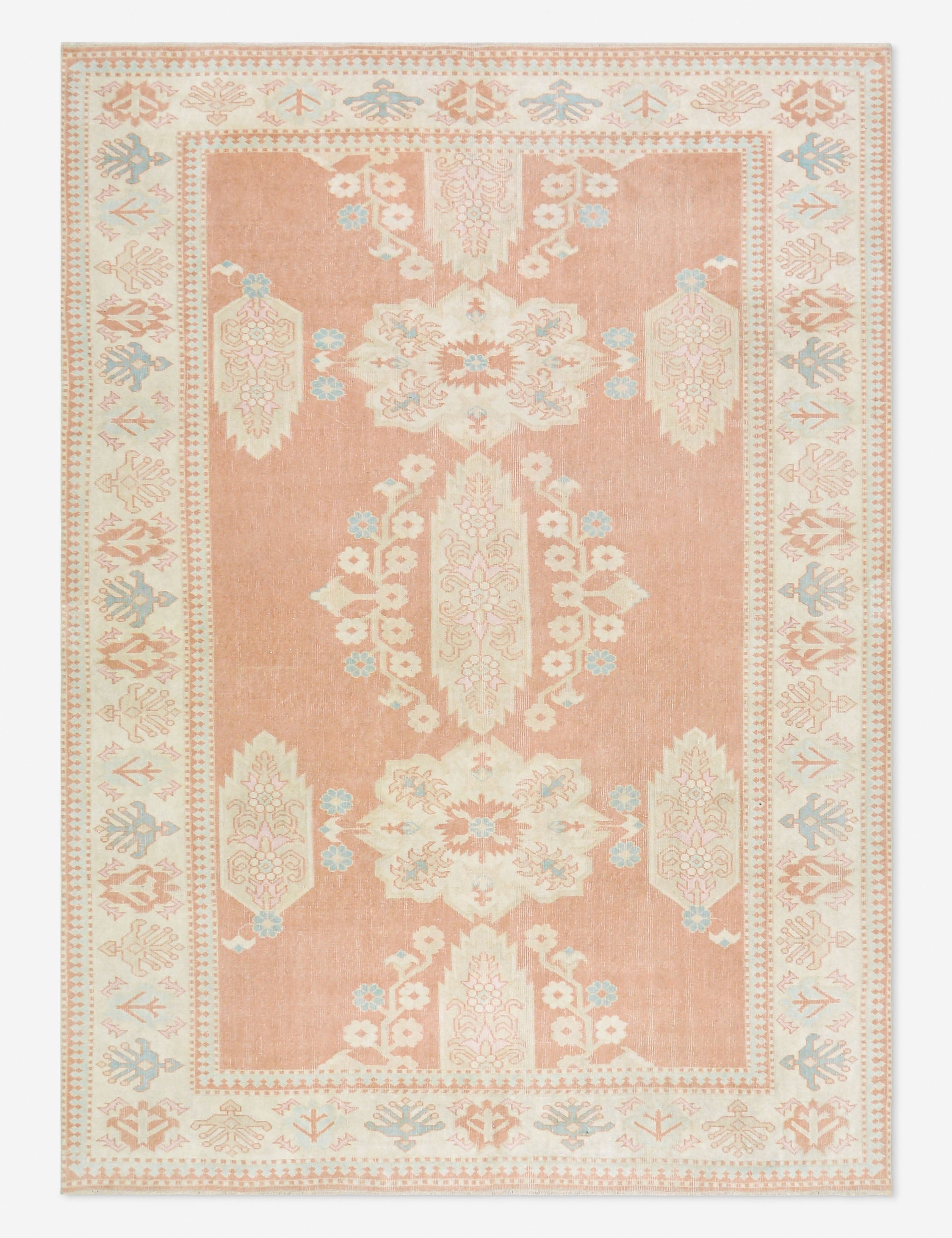 Lulu and Georgia - Vintage Turkish Hand - Knotted Wool Rug No. 490, 6' 8" x 9'