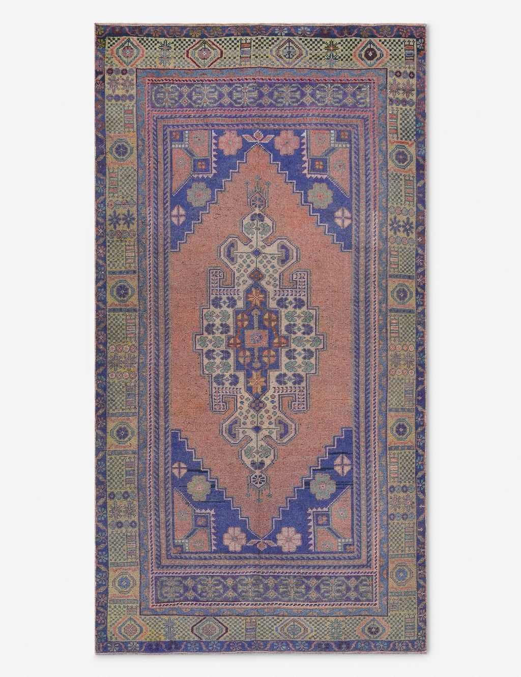 Lulu and Georgia - Vintage Turkish Hand - Knotted Wool Rug No. 495, 4' 2" x 7' 9"