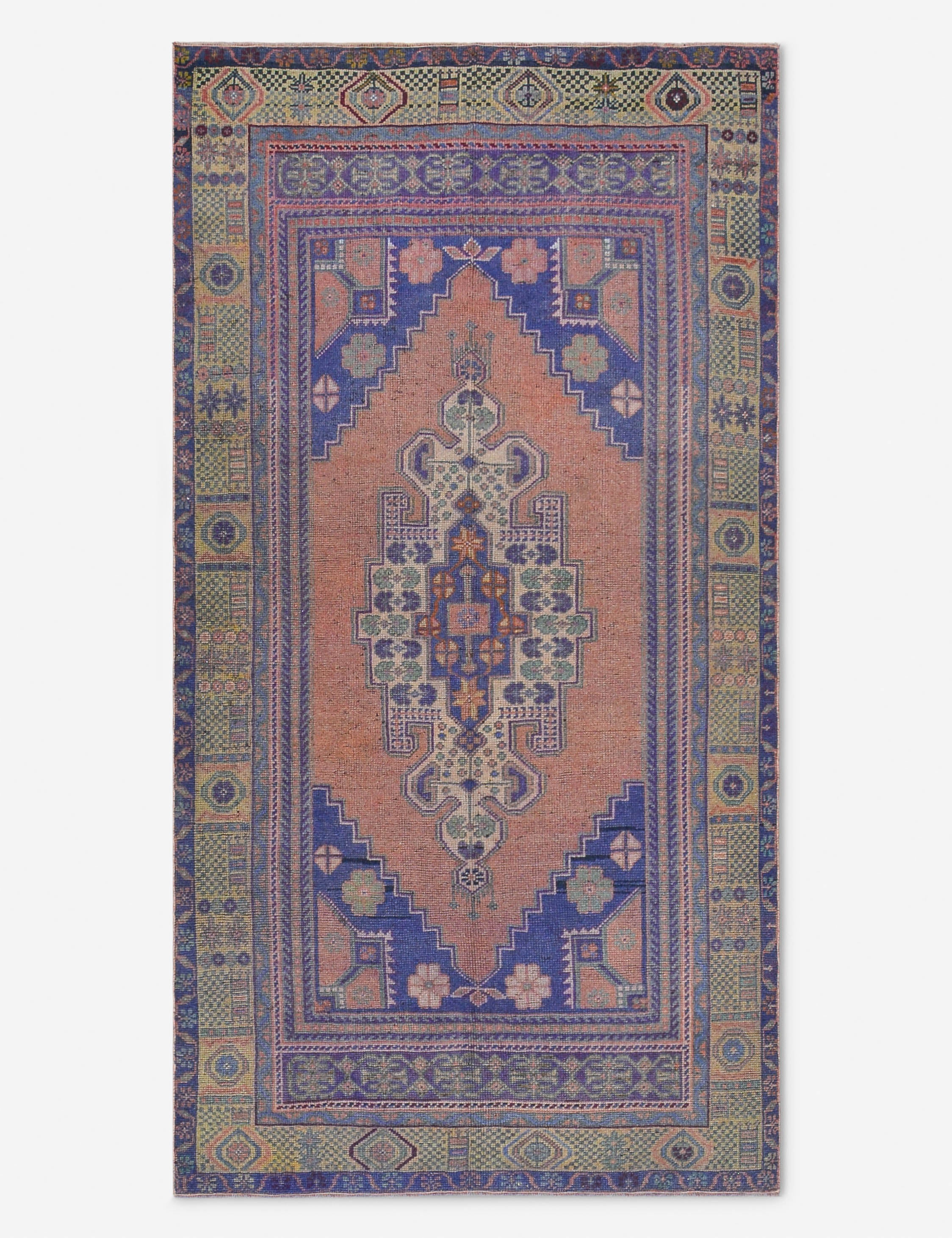 Lulu and Georgia - Vintage Turkish Hand - Knotted Wool Rug No. 495, 4' 2" x 7' 9"