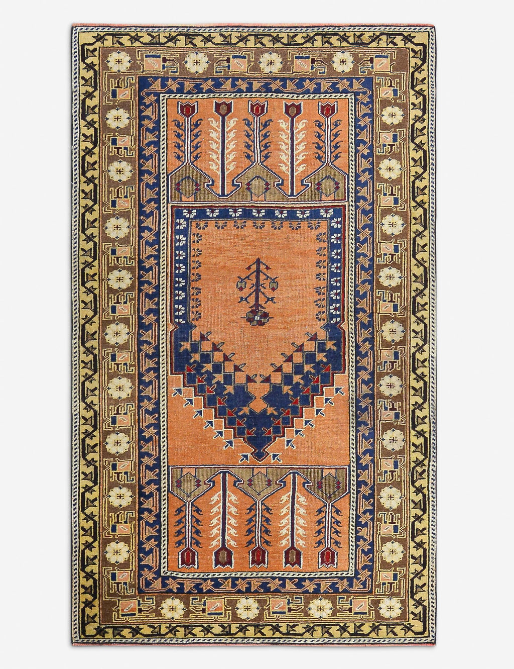 Lulu and Georgia - Vintage Turkish Hand - Knotted Wool Rug No. 499, 3' 10" x 6' 7"