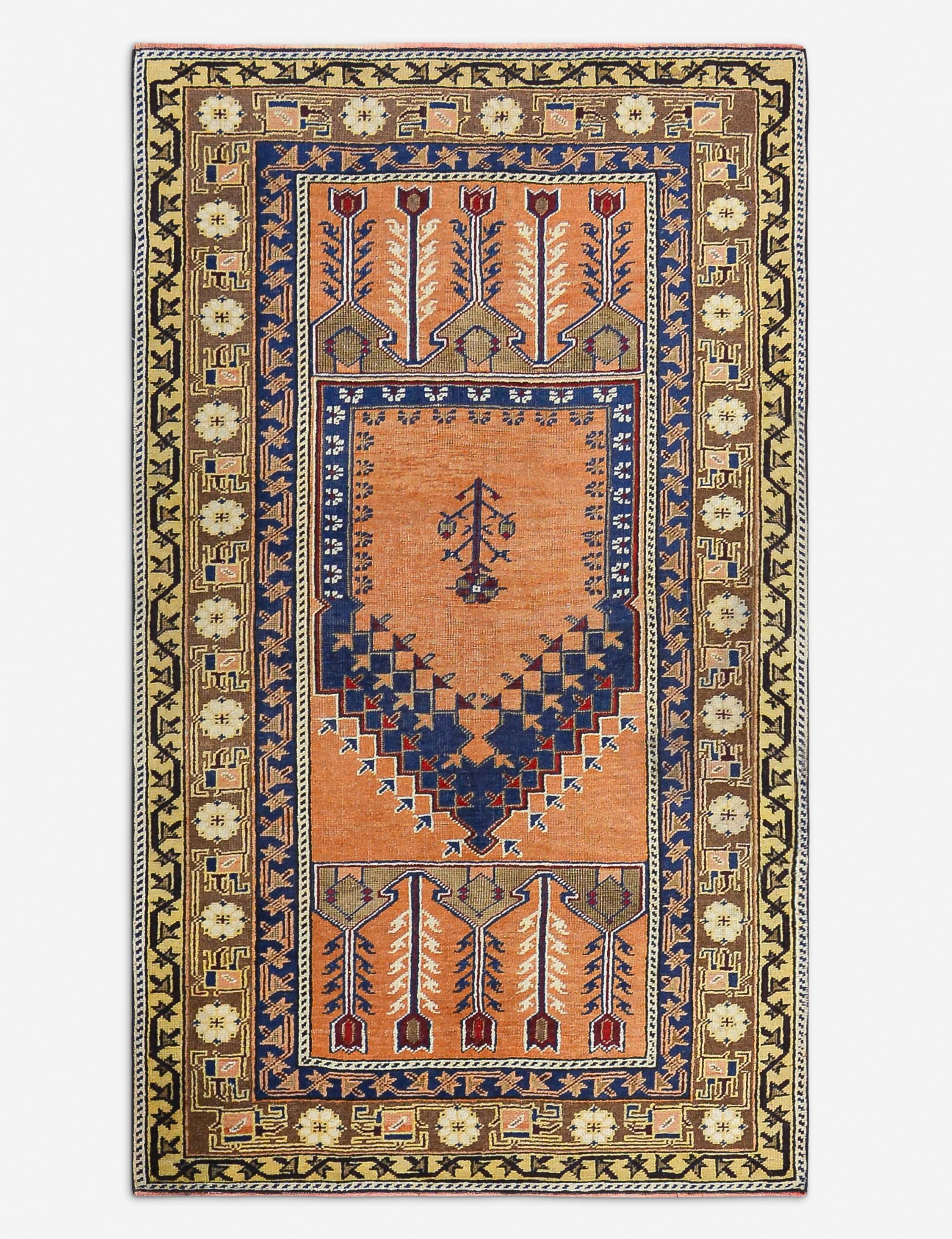 Lulu and Georgia - Vintage Turkish Hand - Knotted Wool Rug No. 499, 3' 10" x 6' 7"
