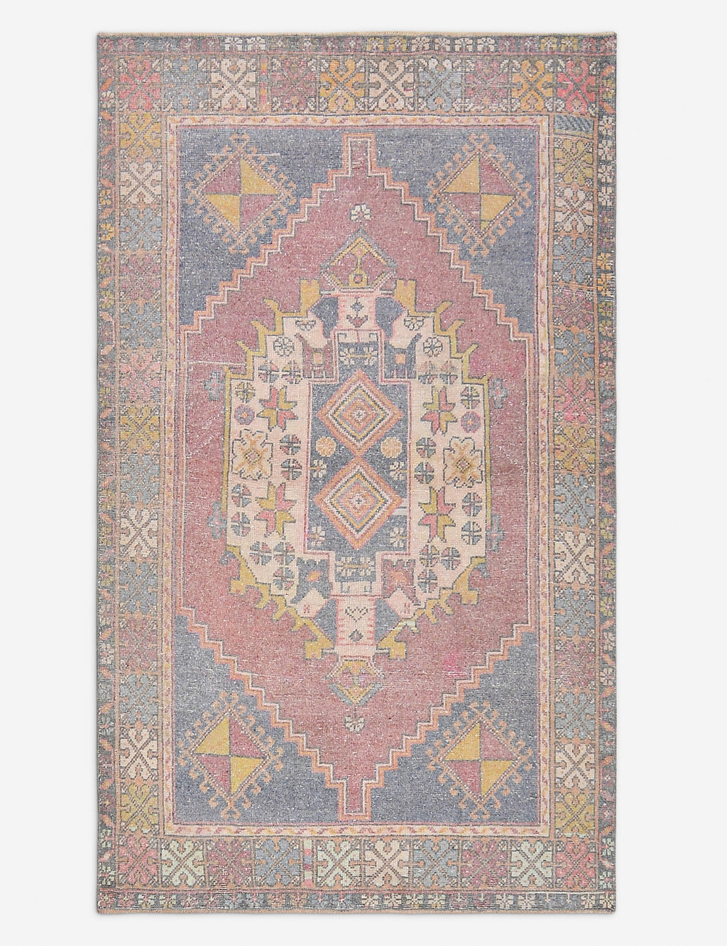 Lulu and Georgia - Vintage Turkish Hand - Knotted Wool Rug No. 500, 3' 11" x 6' 2"