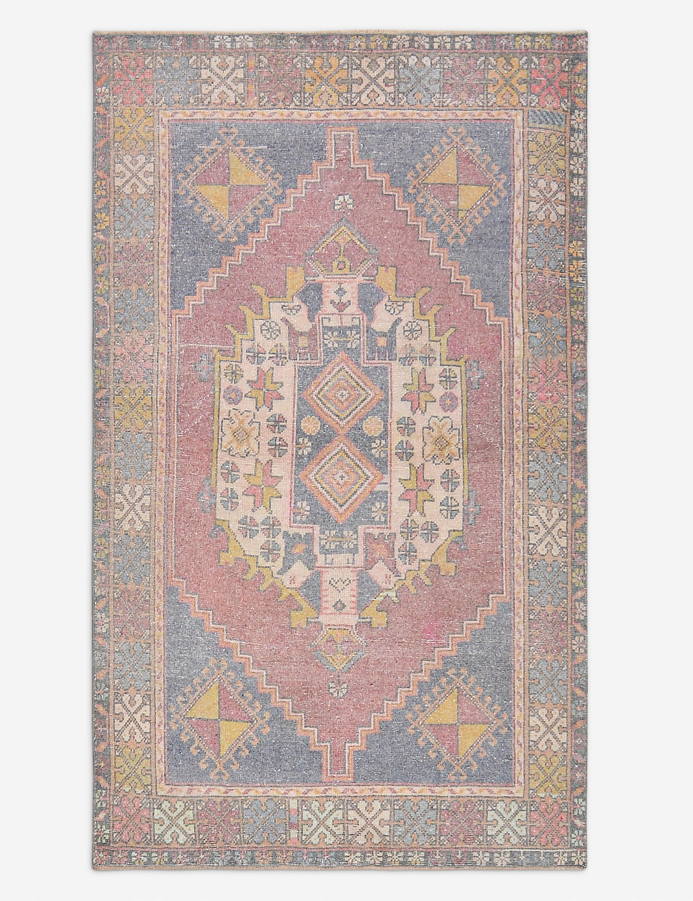 Lulu and Georgia - Vintage Turkish Hand - Knotted Wool Rug No. 500, 3' 11" x 6' 2"