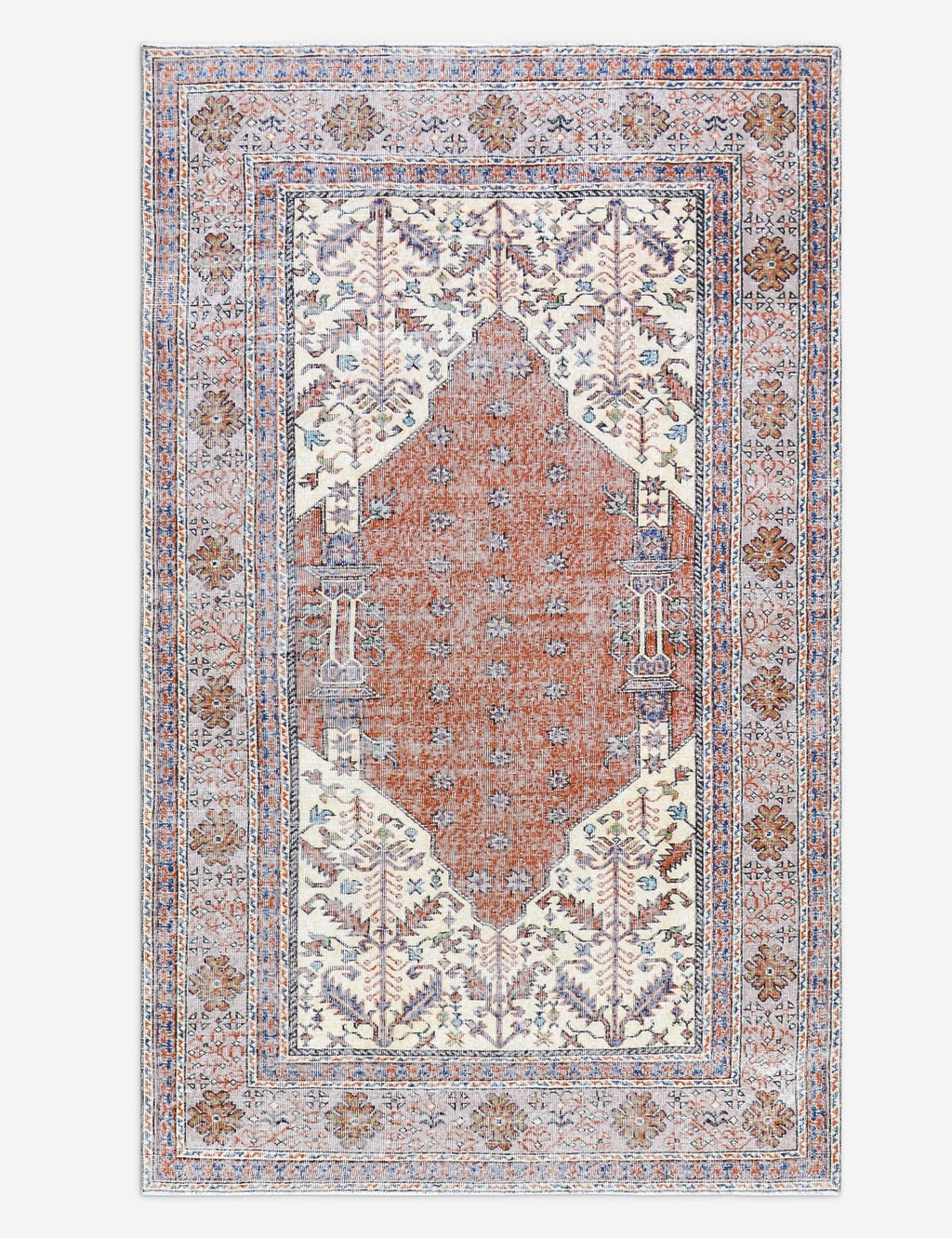 Lulu and Georgia - Vintage Turkish Hand - Knotted Wool Rug No. 512, 5' x 8'