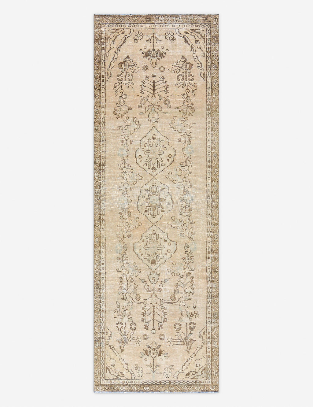 Lulu and Georgia - Vintage Turkish Hand - Knotted Wool Rug No. 514, 3' x 9' 2"
