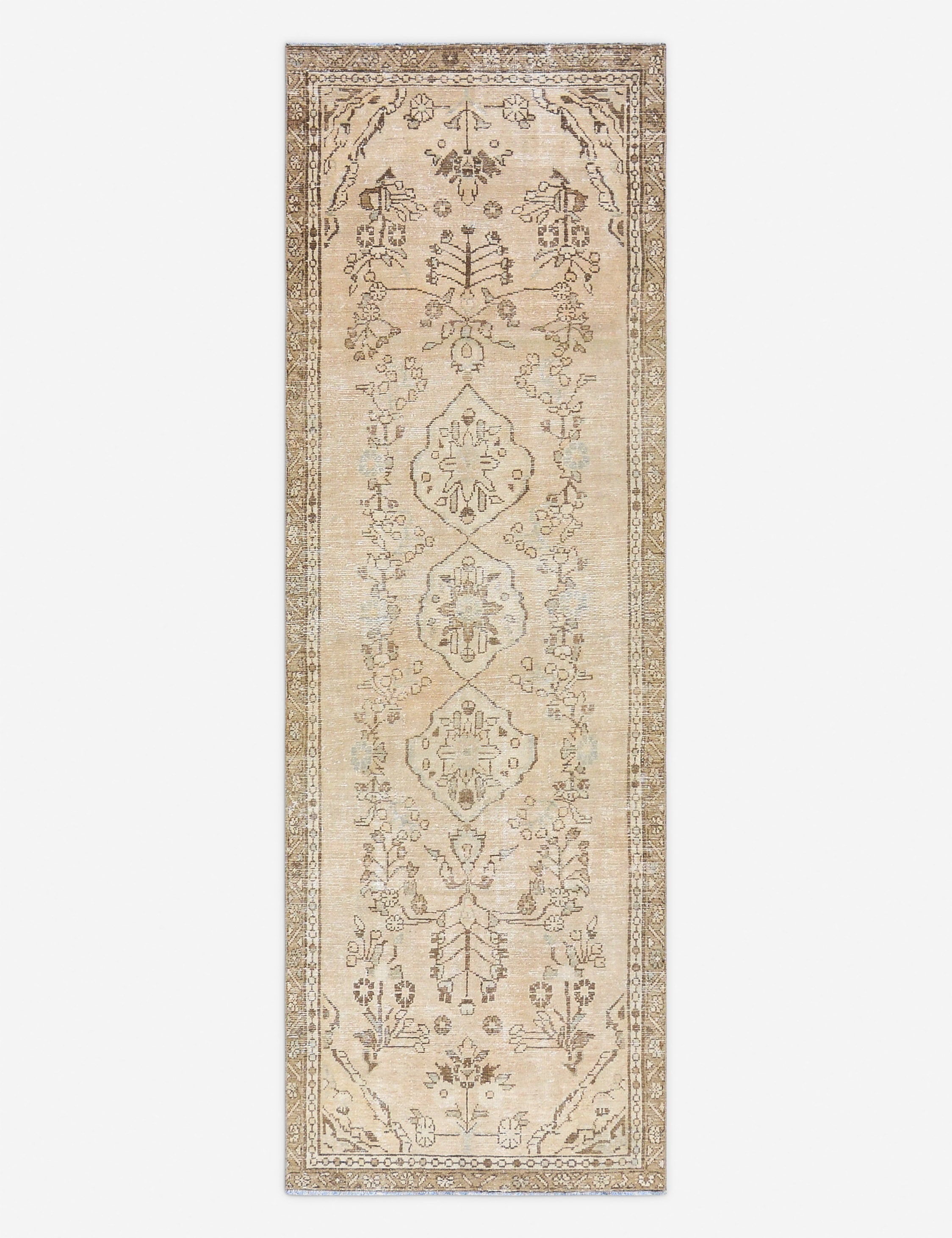 Lulu and Georgia - Vintage Turkish Hand - Knotted Wool Rug No. 514, 3' x 9' 2"
