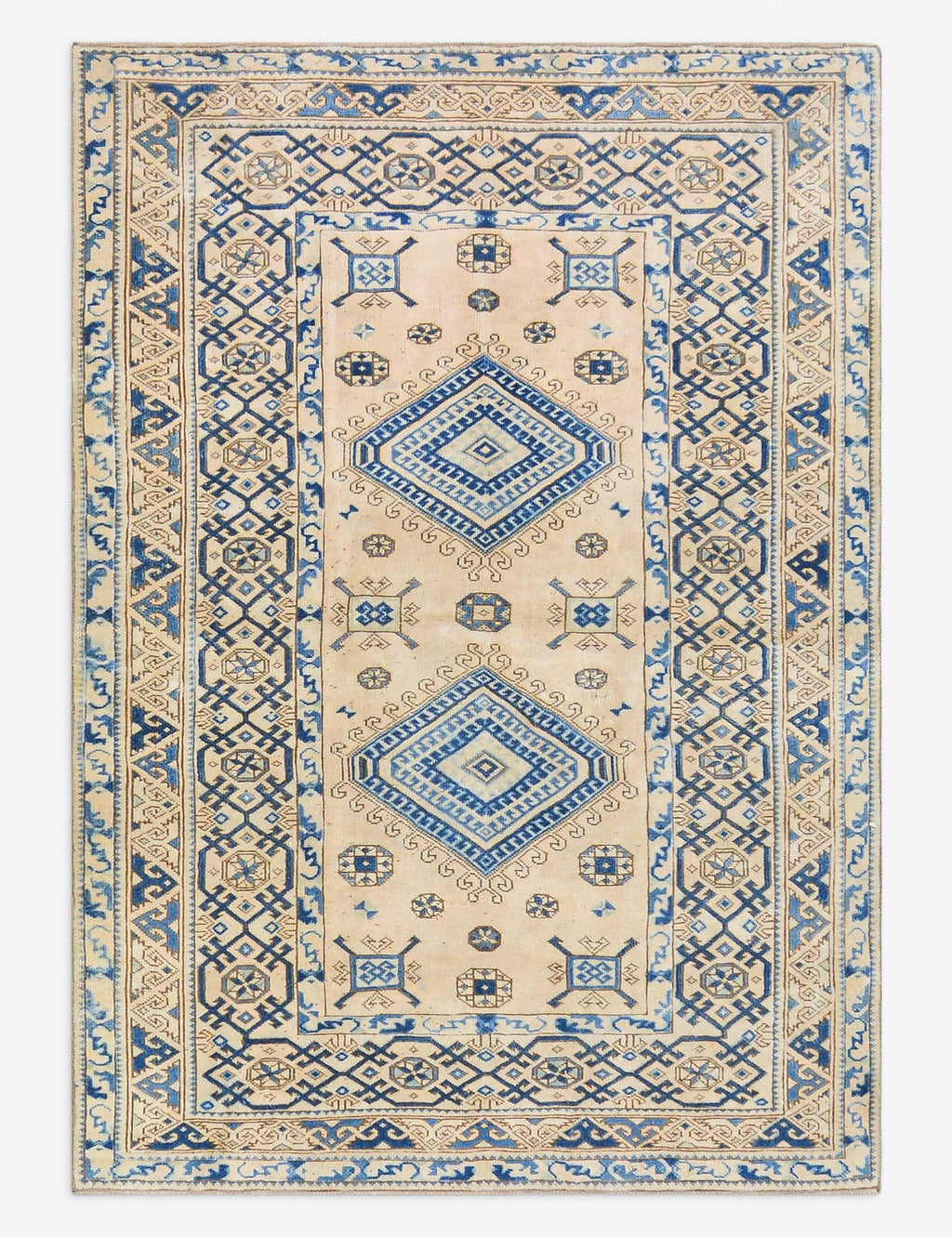 Lulu and Georgia - Vintage Turkish Hand - Knotted Wool Rug No. 515, 4' 10" x 6' 9"