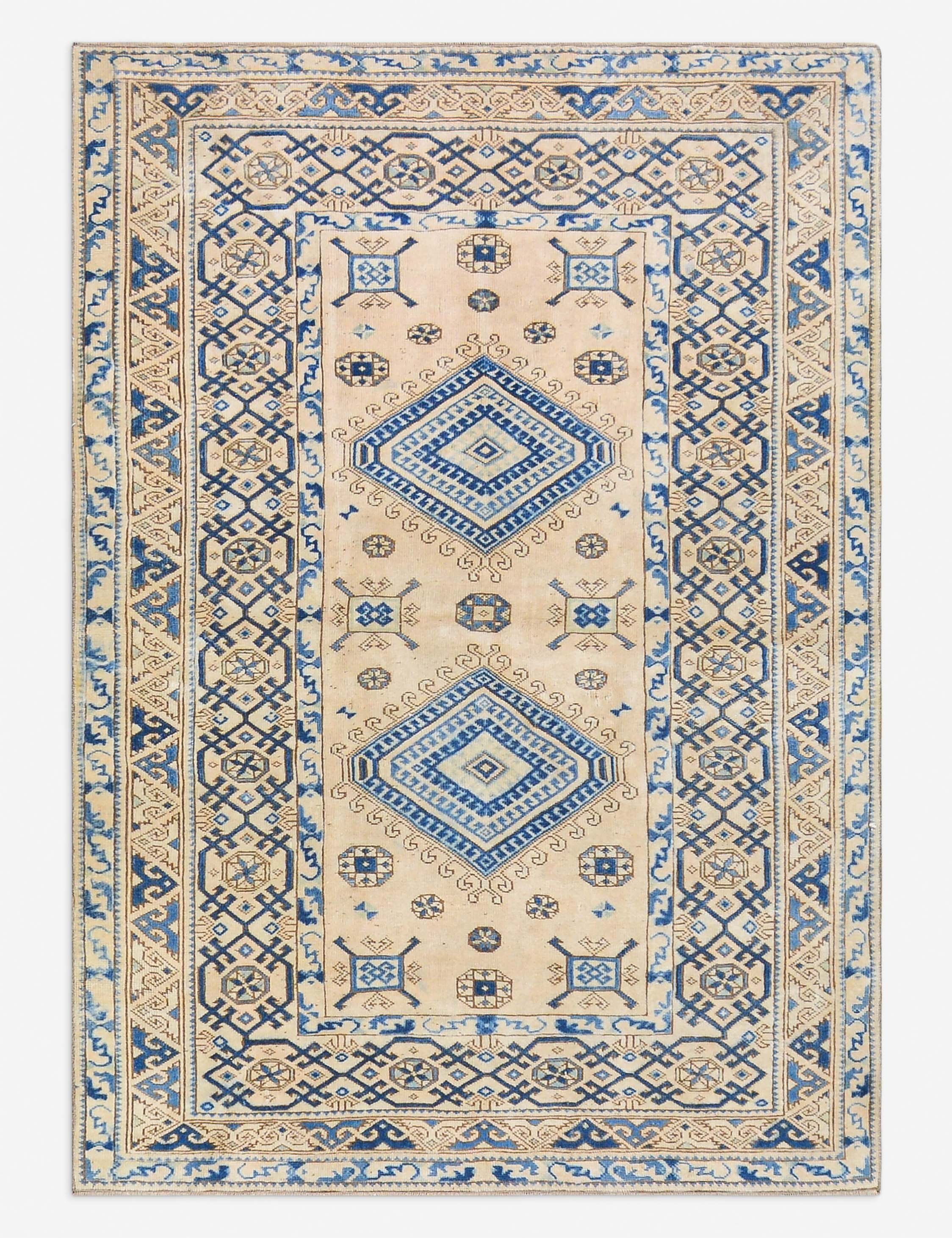 Lulu and Georgia - Vintage Turkish Hand - Knotted Wool Rug No. 515, 4' 10" x 6' 9"