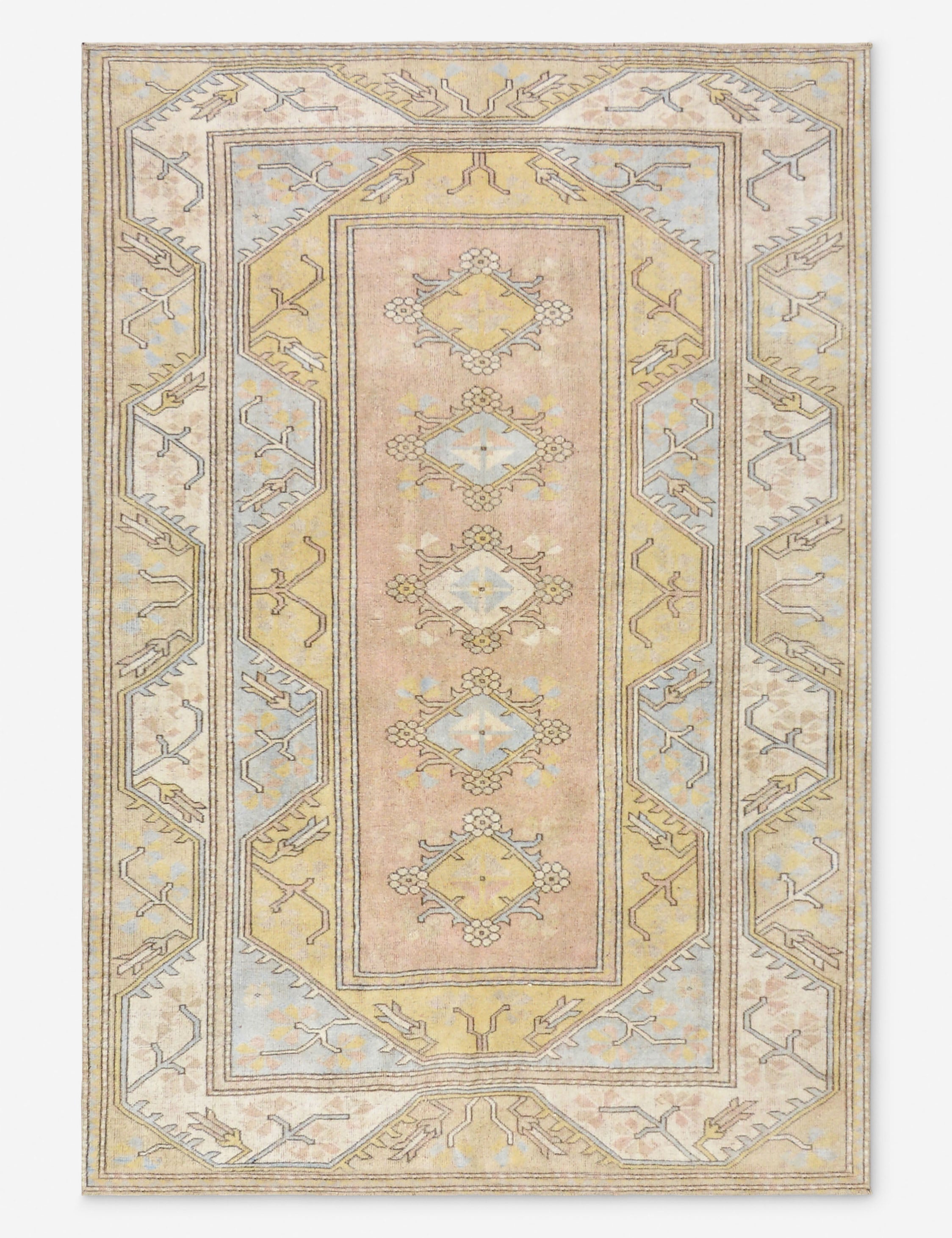 Lulu and Georgia - Vintage Turkish Hand - Knotted Wool Rug No. 516, 5' 6" x 8'