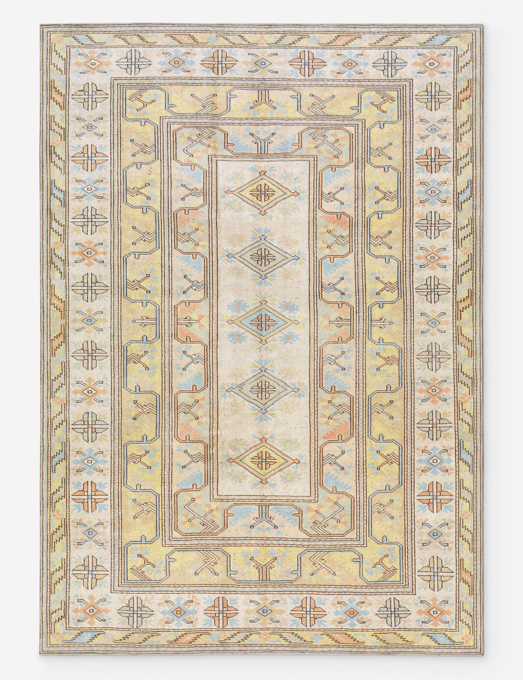 Lulu and Georgia - Vintage Turkish Hand - Knotted Wool Rug No. 517, 6' 7" x 9' 4"