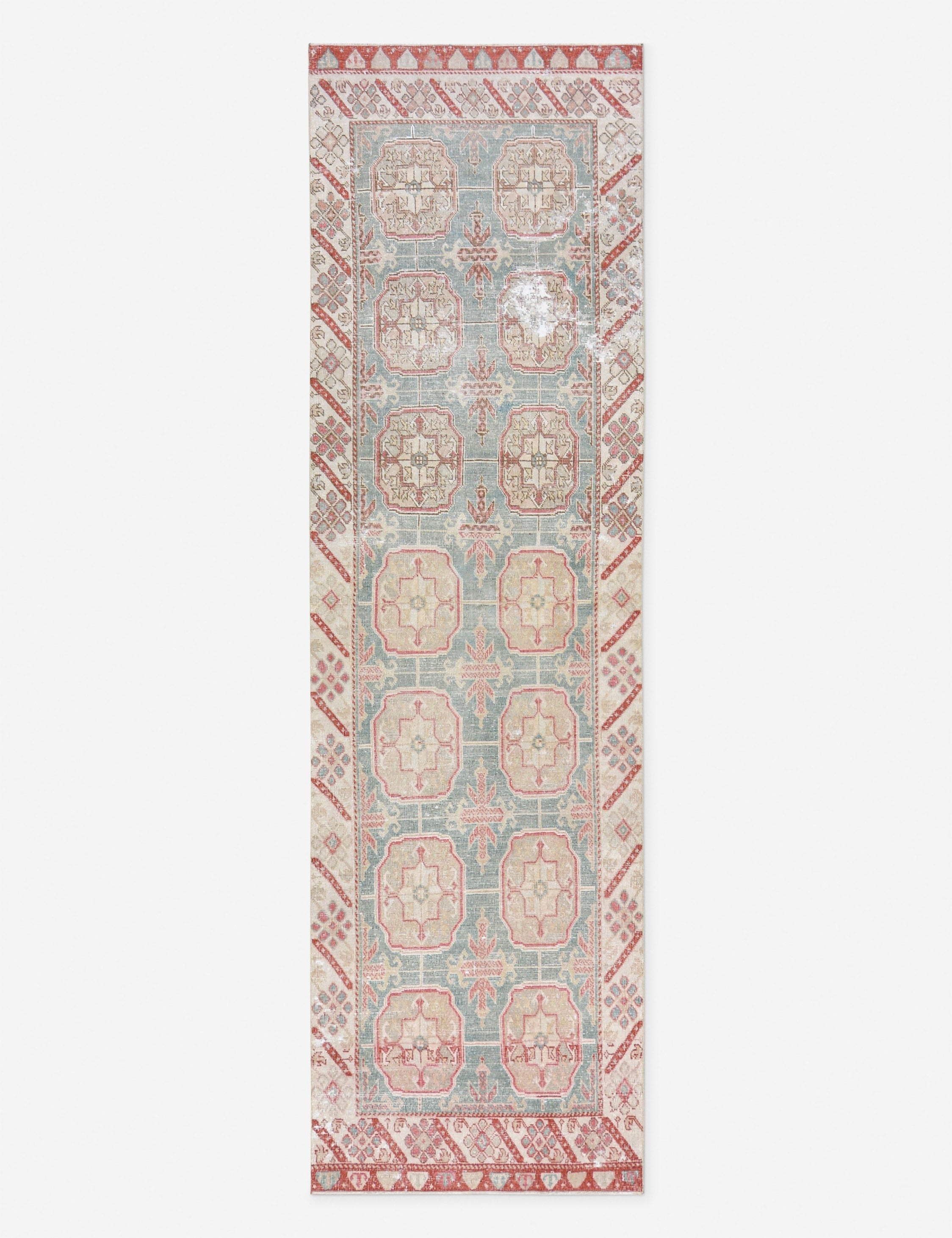 Lulu and Georgia - Vintage Turkish Hand - Knotted Wool Runner Rug No. 289, 3' X 11"