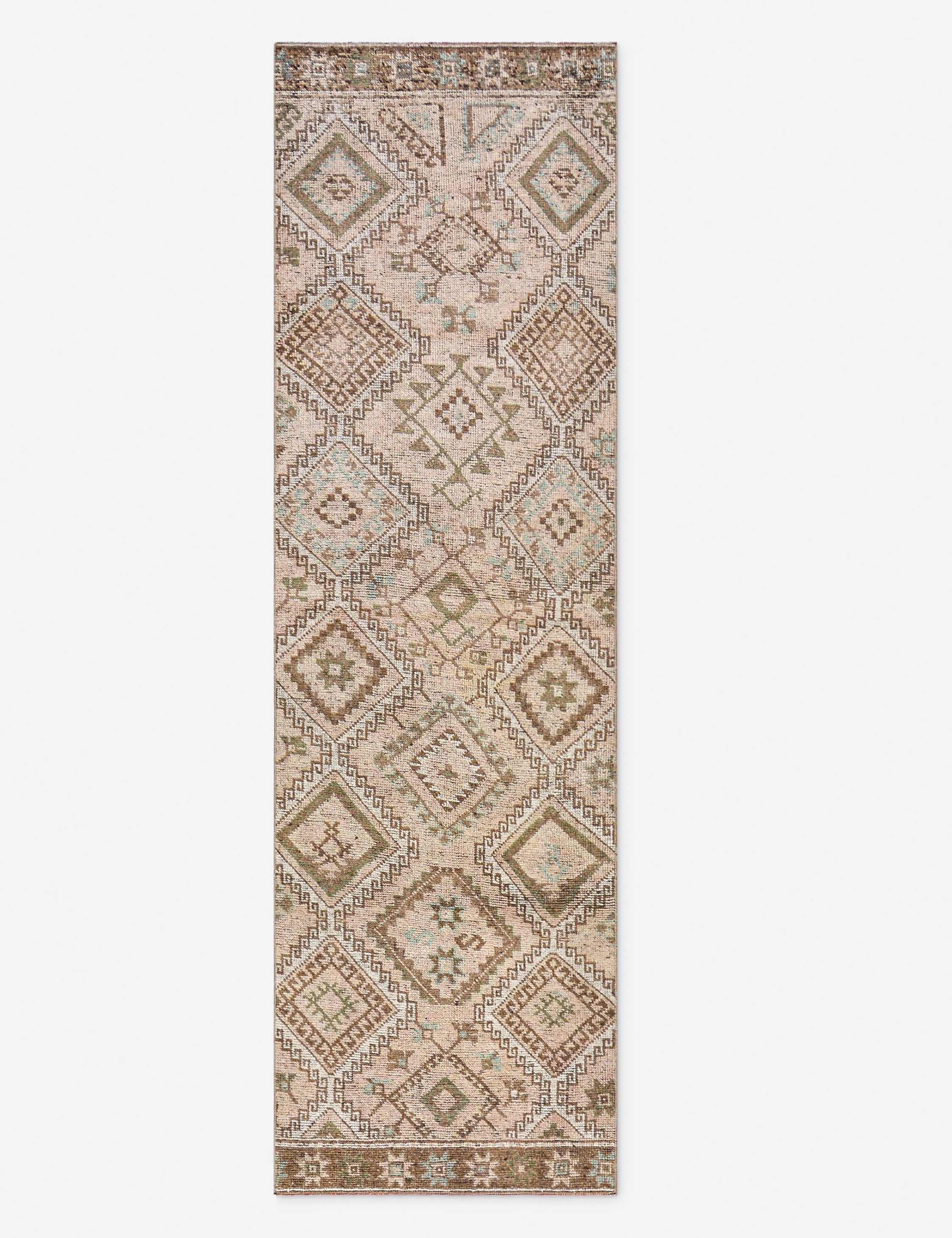 Lulu and Georgia - Vintage Turkish Hand - Knotted Wool Runner Rug No. 291, 3' X 10'