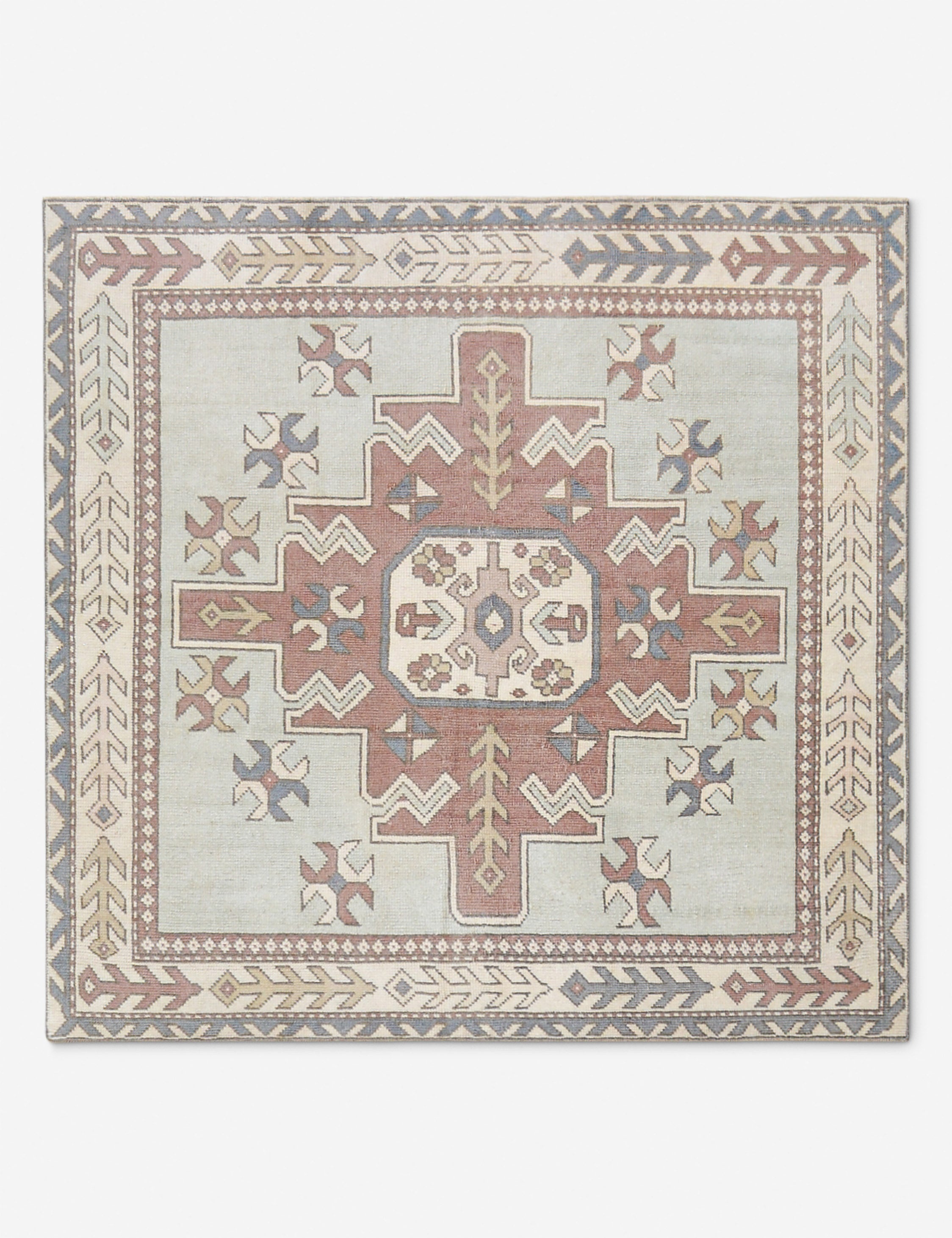 Lulu and Georgia - Vintage Turkish Hand - Knotted Wool Rug No. 523, 5' X 5'