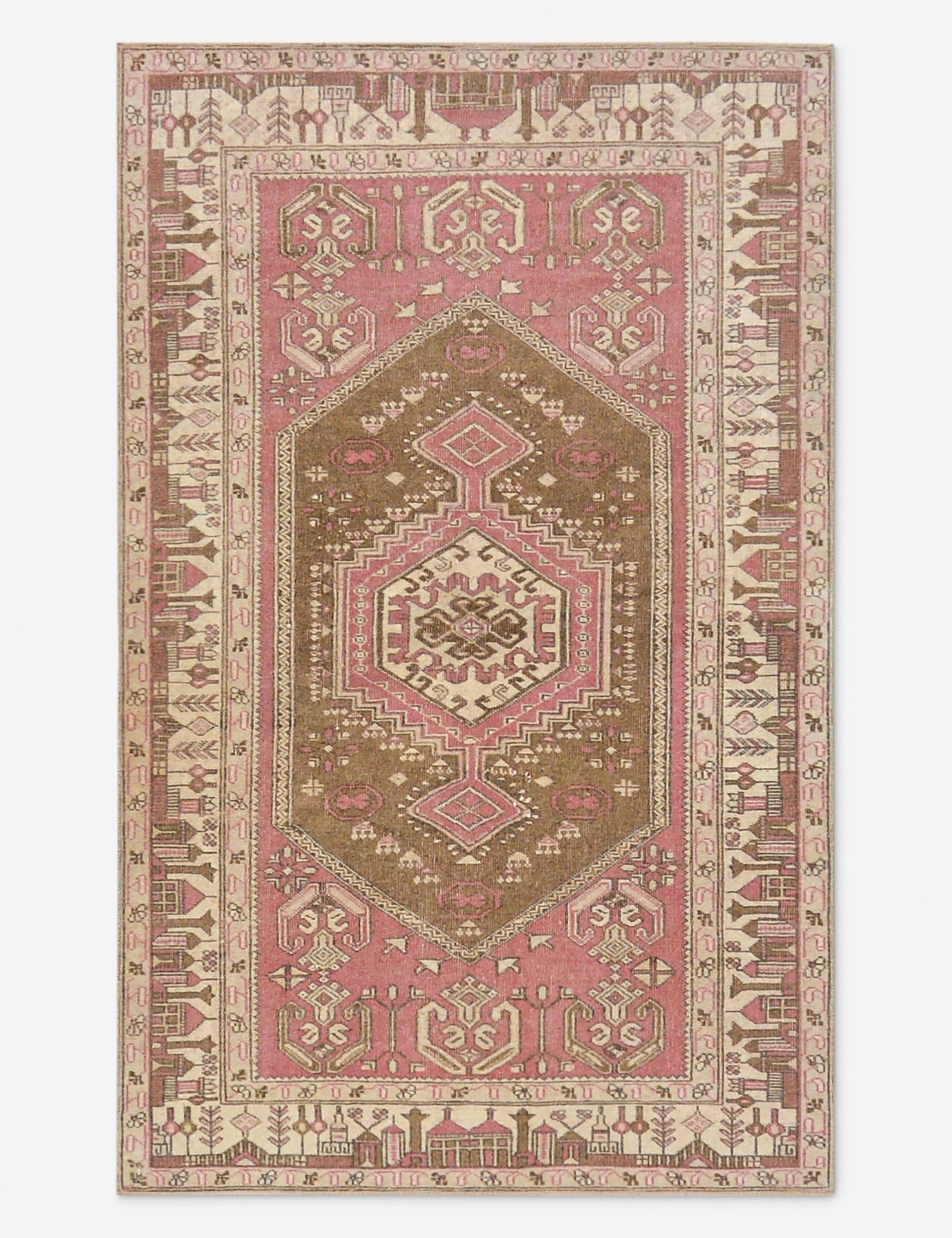 Lulu and Georgia - Vintage Turkish Hand - Knotted Wool Rug No. 524, 3' 5" X 5' 7"