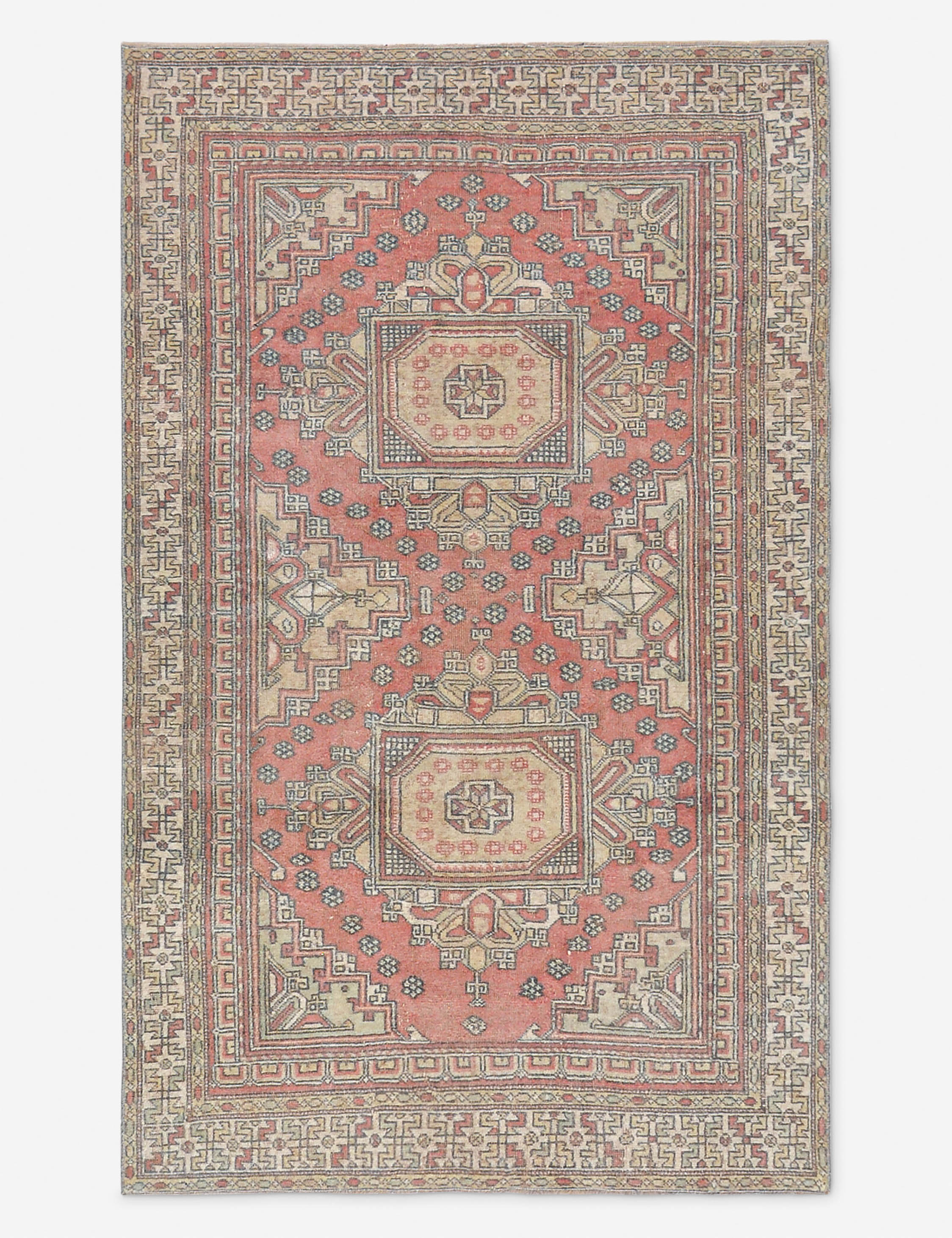 Lulu and Georgia - Vintage Turkish Hand - Knotted Wool Rug No. 525, 4' 1" X 6' 7"