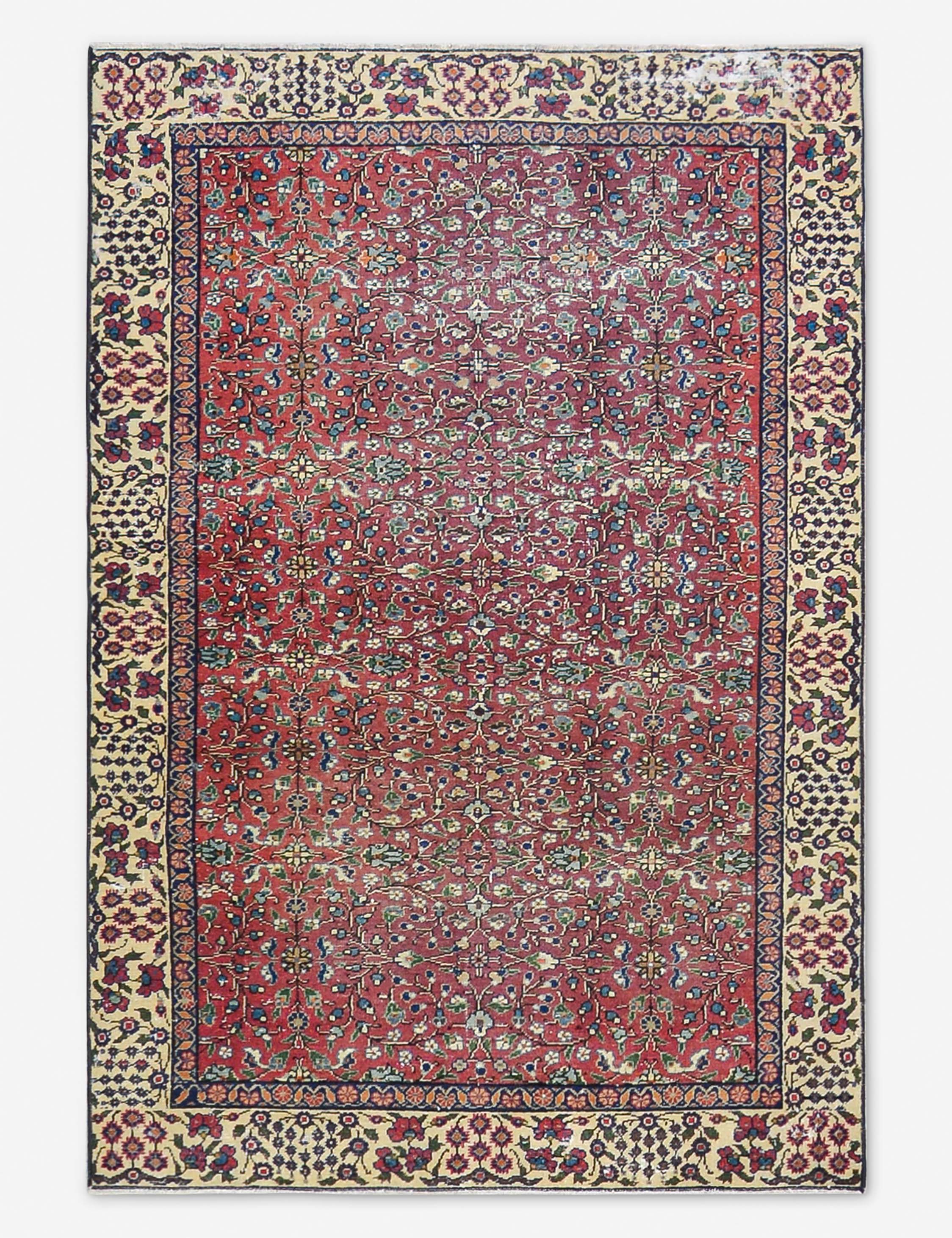 Lulu and Georgia - Vintage Turkish Hand - Knotted Wool Rug No. 526, 3' 7" X 5'