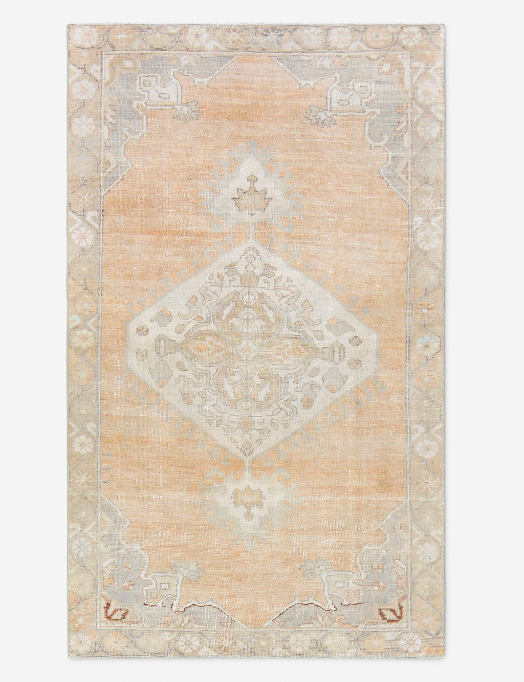 Lulu and Georgia - Vintage Turkish Hand - Knotted Wool Rug No. 529, 4' 2" X 7' 1"