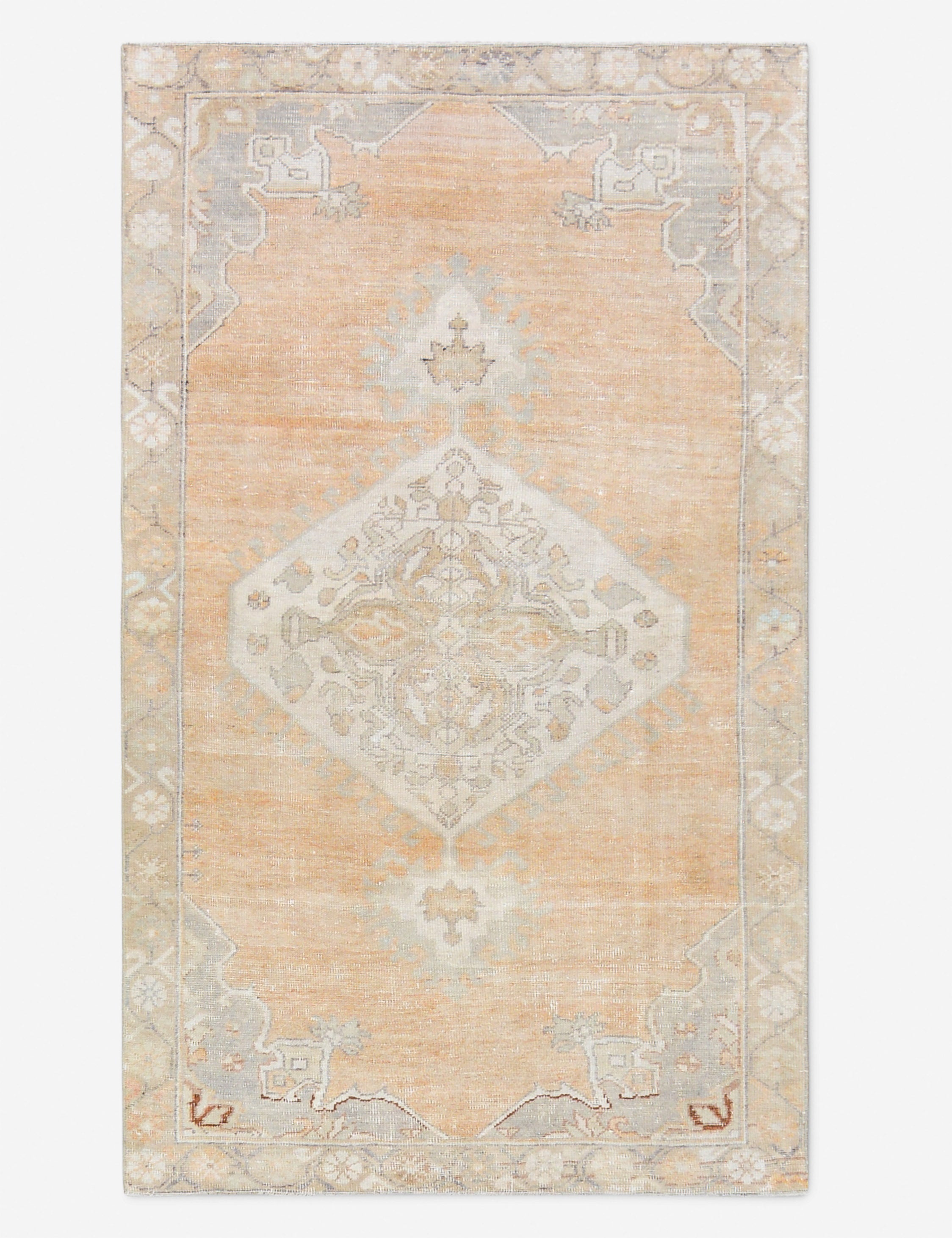 Lulu and Georgia - Vintage Turkish Hand - Knotted Wool Rug No. 529, 4' 2" X 7' 1"