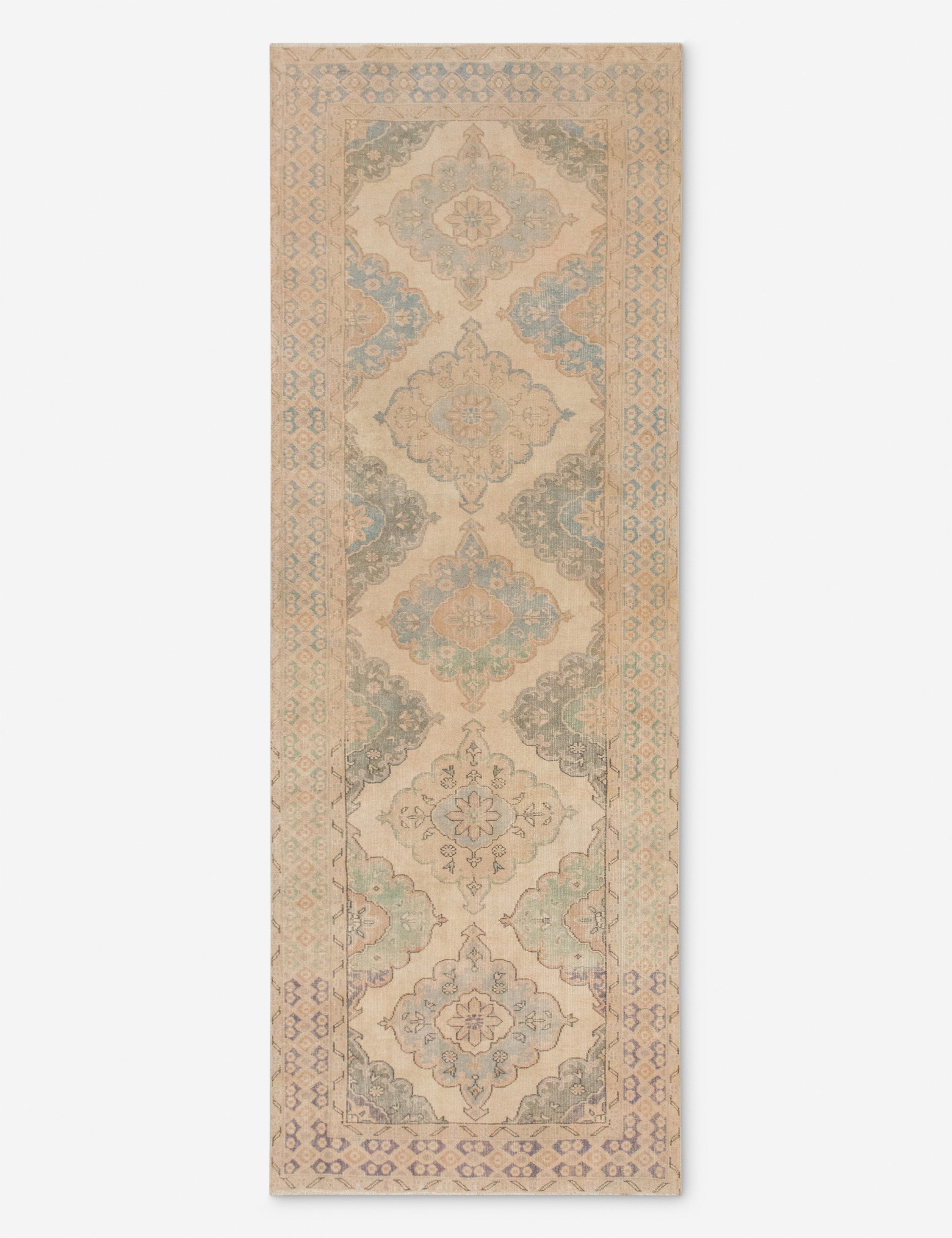 Lulu and Georgia - Vintage Turkish Hand - Knotted Wool Runner Rug No. 295, 4'3" x 12'4"