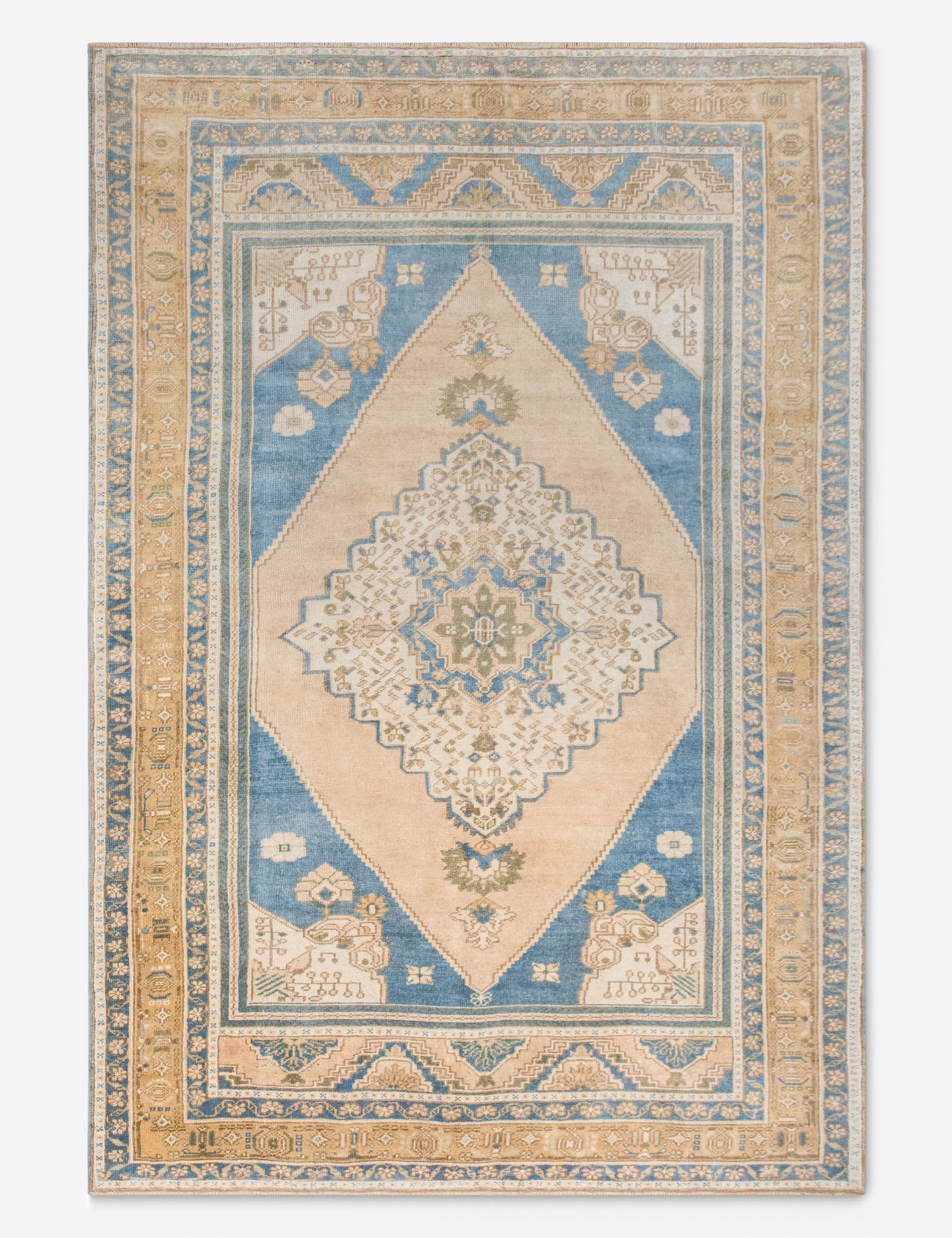 Lulu and Georgia - Vintage Turkish Hand - Knotted Wool Rug No. 536, 5'7" x 8'3"