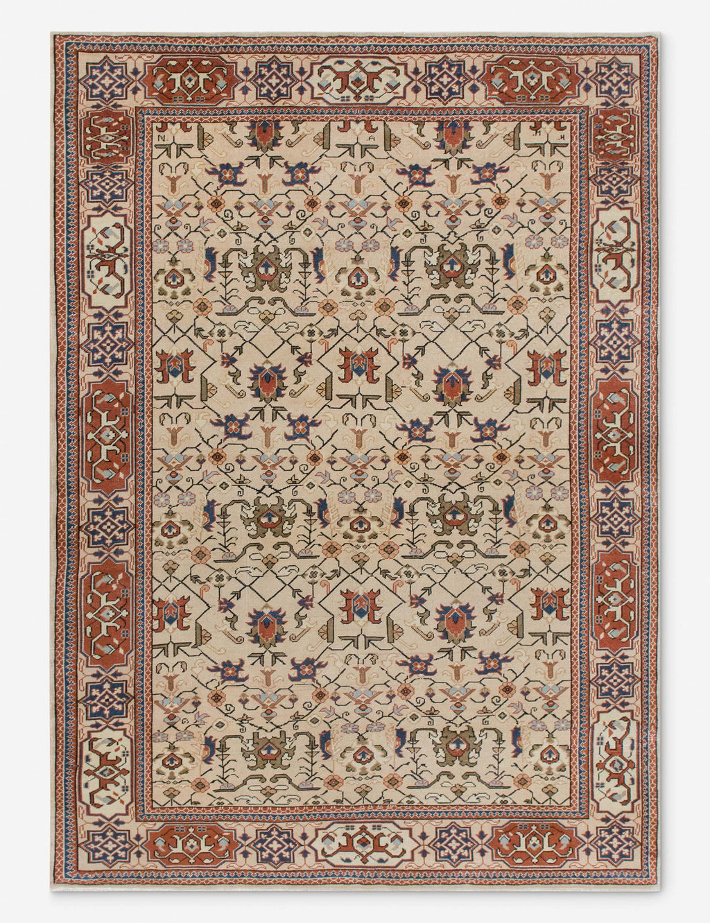 Lulu and Georgia - Vintage Turkish Hand - Knotted Wool Rug No. 537, 6'3" x 9'4"